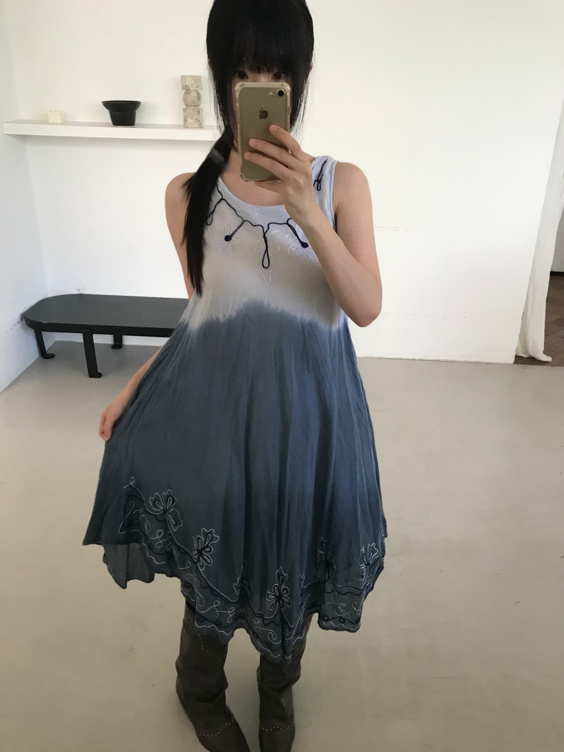 vintage blue stitch sleeveless one-piece 상품이미지2