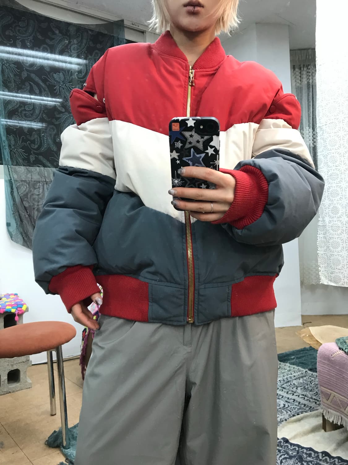 시스템 한섬 여성 다운 봄버 디테일 패딩점퍼  상품이미지2