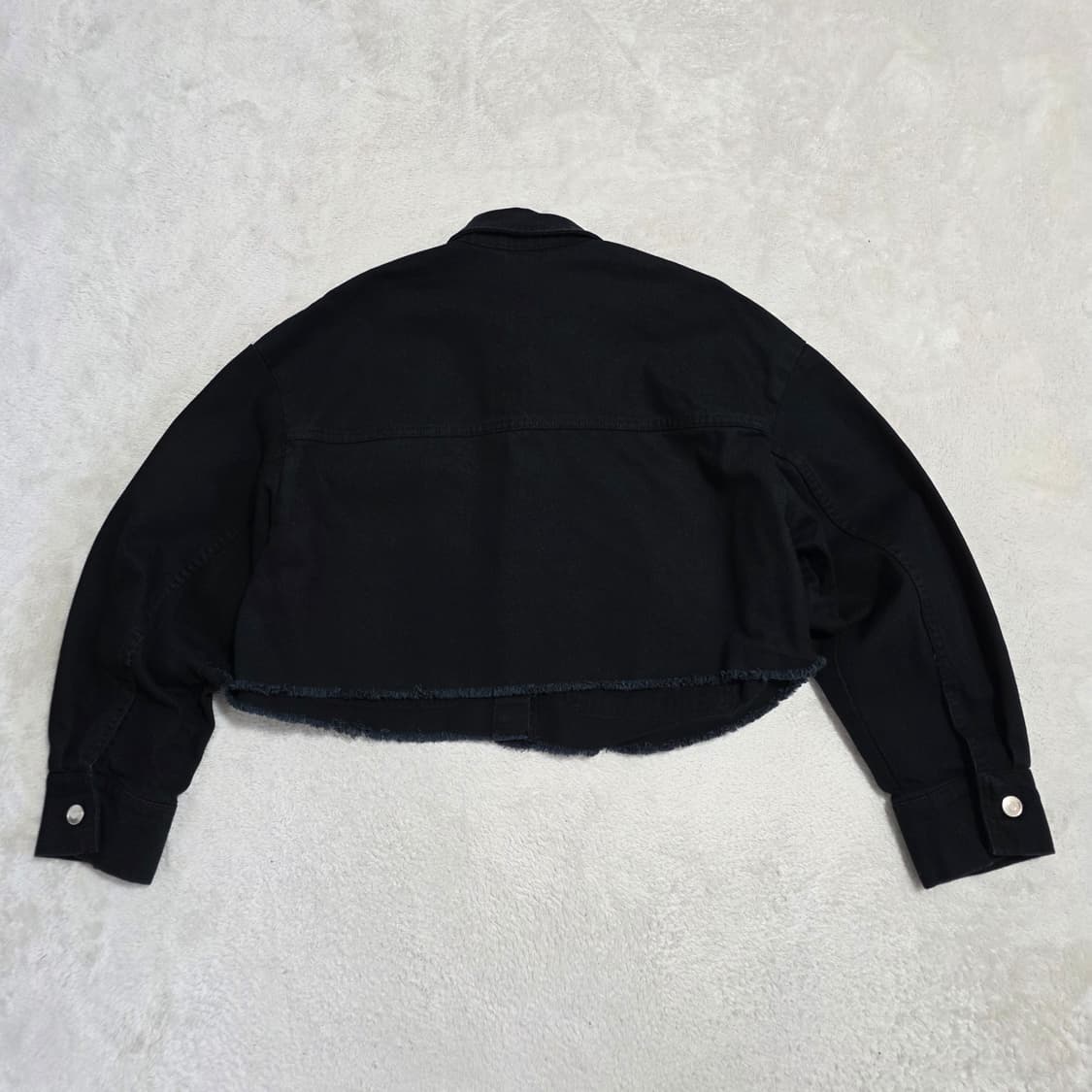 (M)여성 H&M 블랙 크롭 데님 자켓 상품이미지3