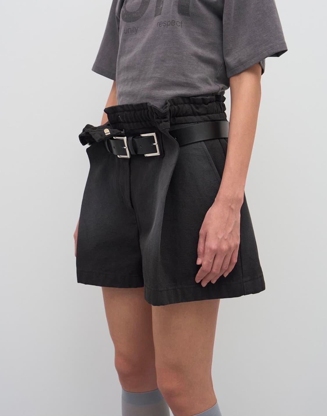 LCDC 티엠 더블 버클 레더 벨트 블랙 상품이미지2