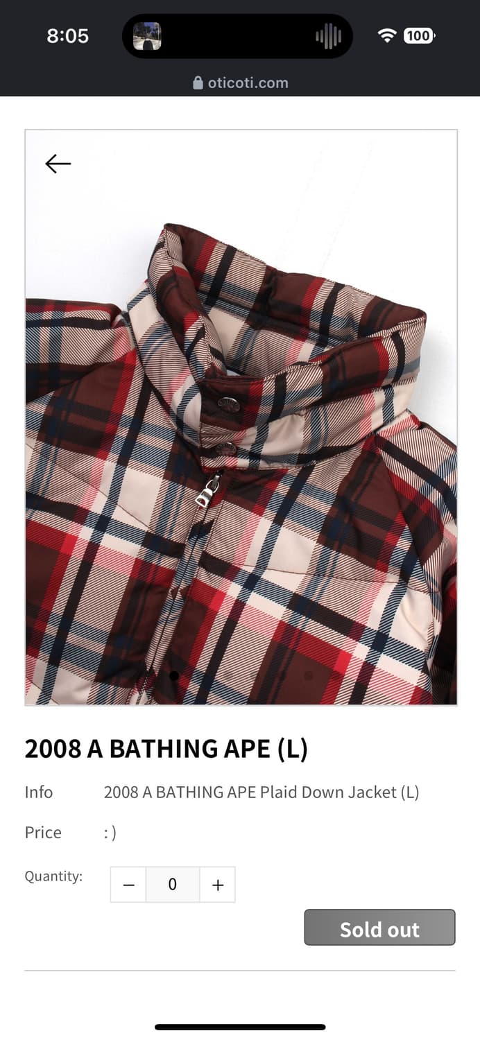 2008 Bape 패딩 M사이즈 상품이미지2