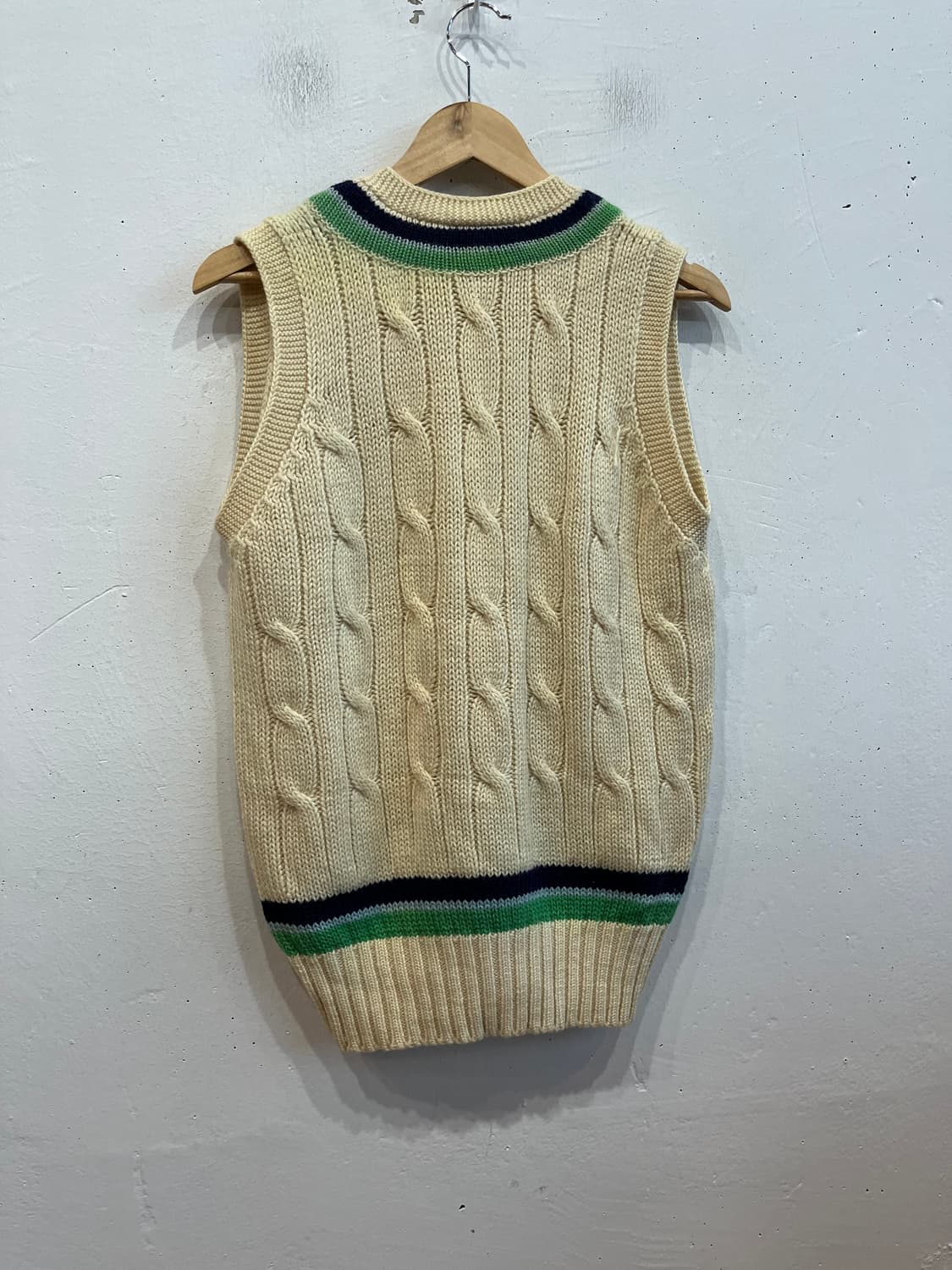 morrant sports 케이블 울 니트 베스트 Made in UK 상품이미지5