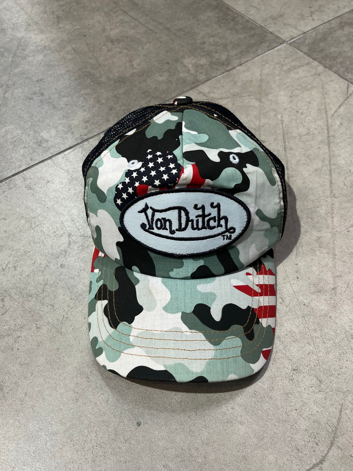 Von Dutch 카모 미국 국기 메쉬 볼캡 상품이미지2