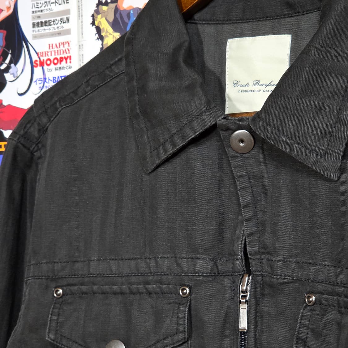 JPN 블랙 펑크 락시크 코튼 셔츠 집업 상품이미지3