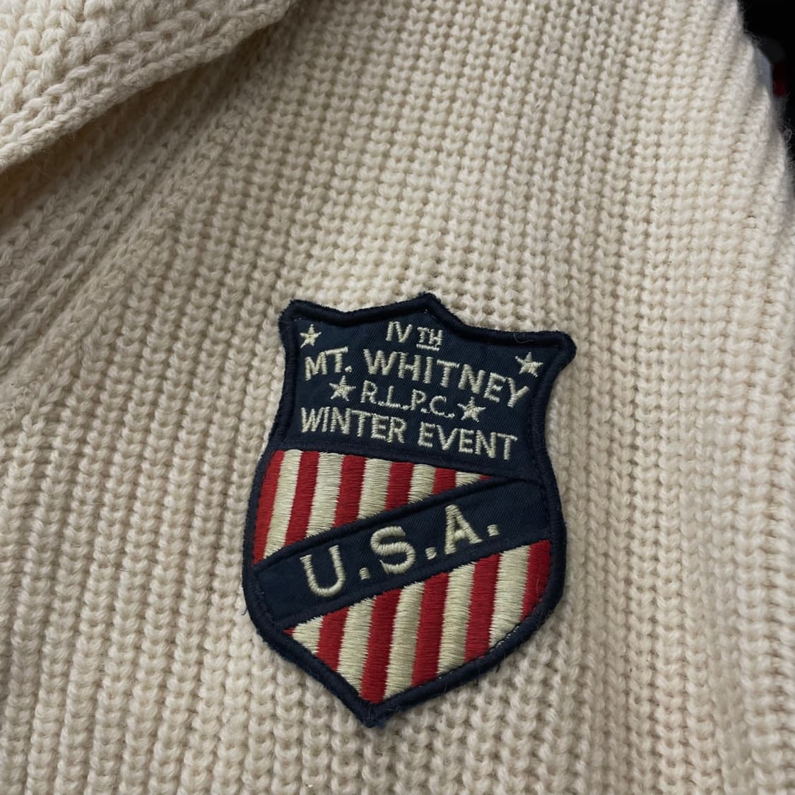 90s 폴로 랄프로렌 MT. whitney 패치 울 니트 가디건 상품이미지3