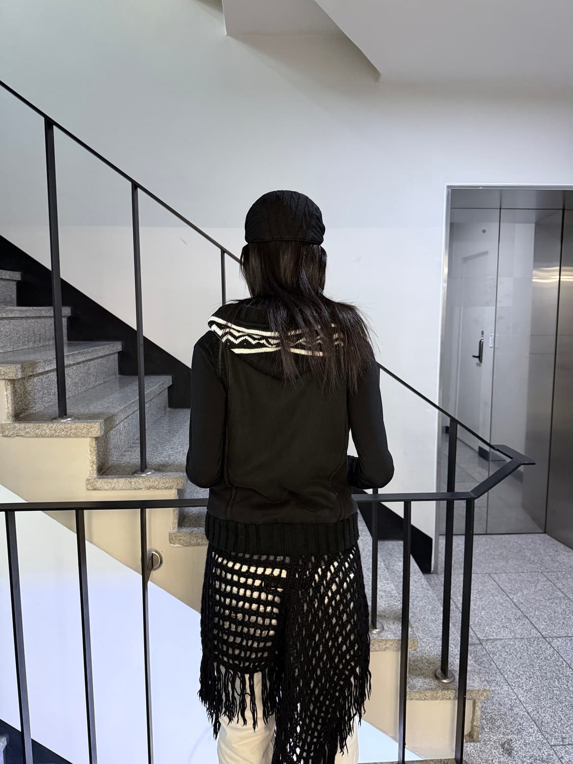 knit cuff trim fleece vest 상품이미지4