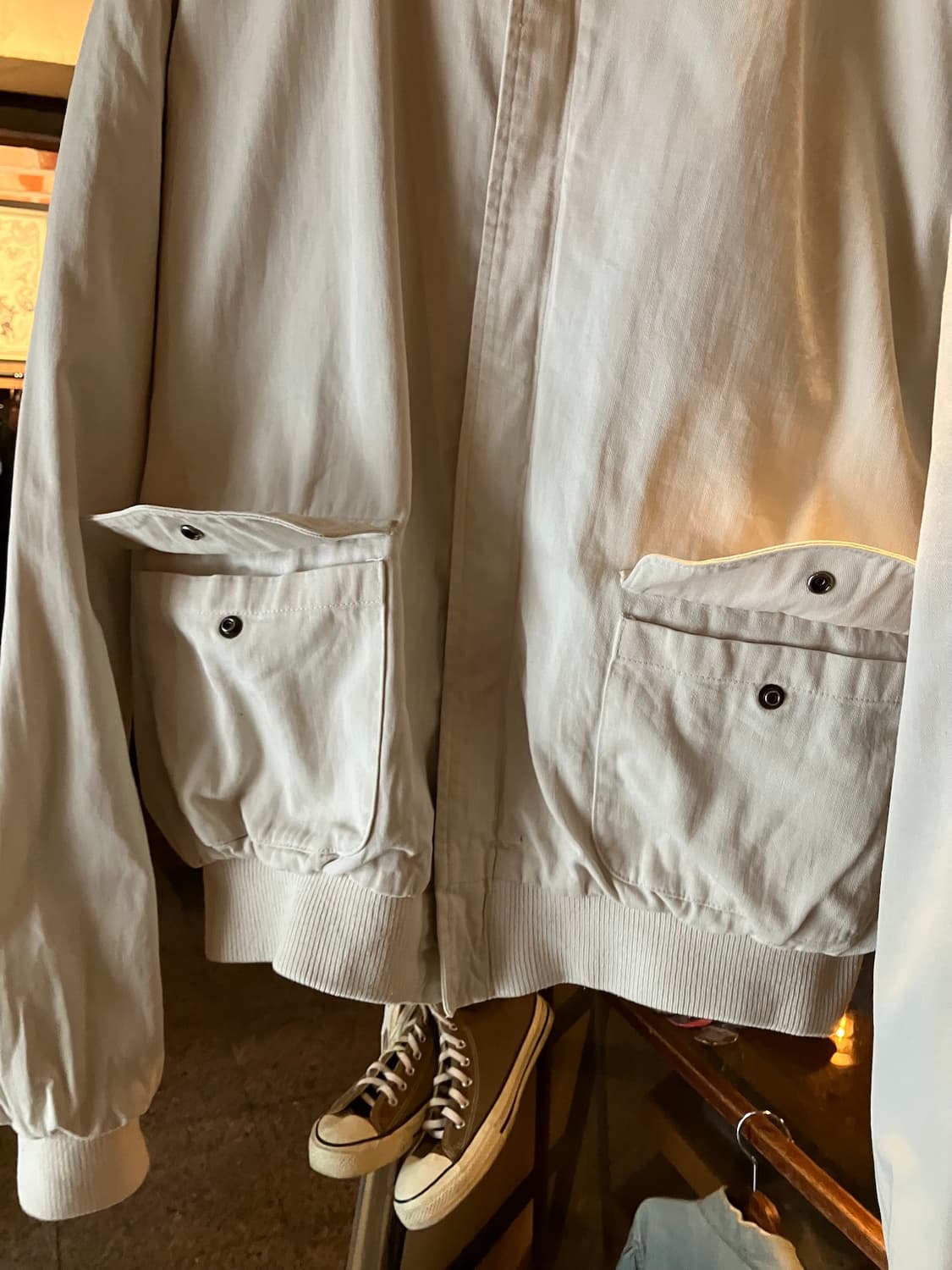 80s USA 빈티지 폴로 랄프로렌 화이트 코튼 A-2 자켓 상품이미지8