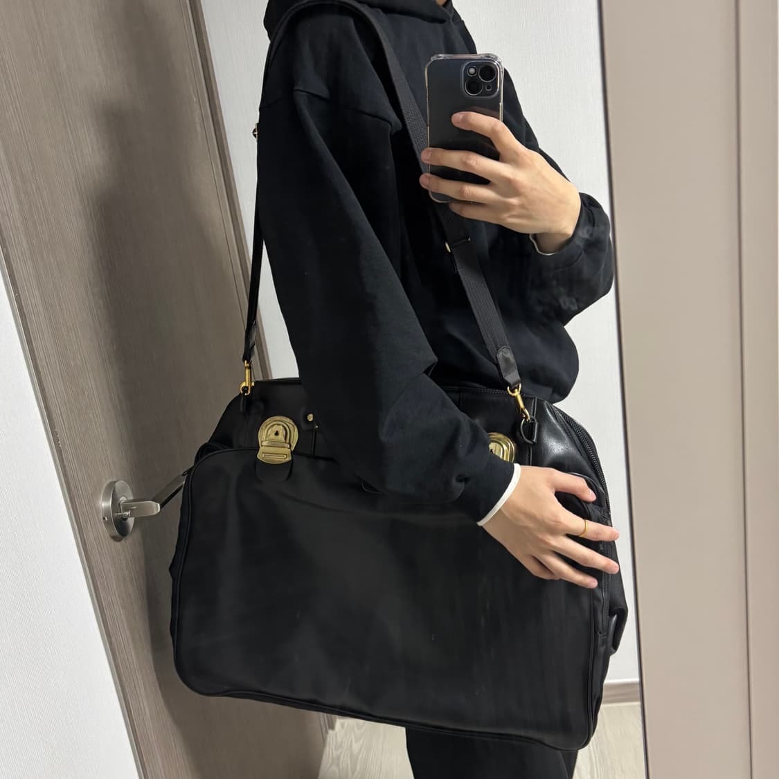 요지야마모토 레더 보스턴 백 상품이미지10