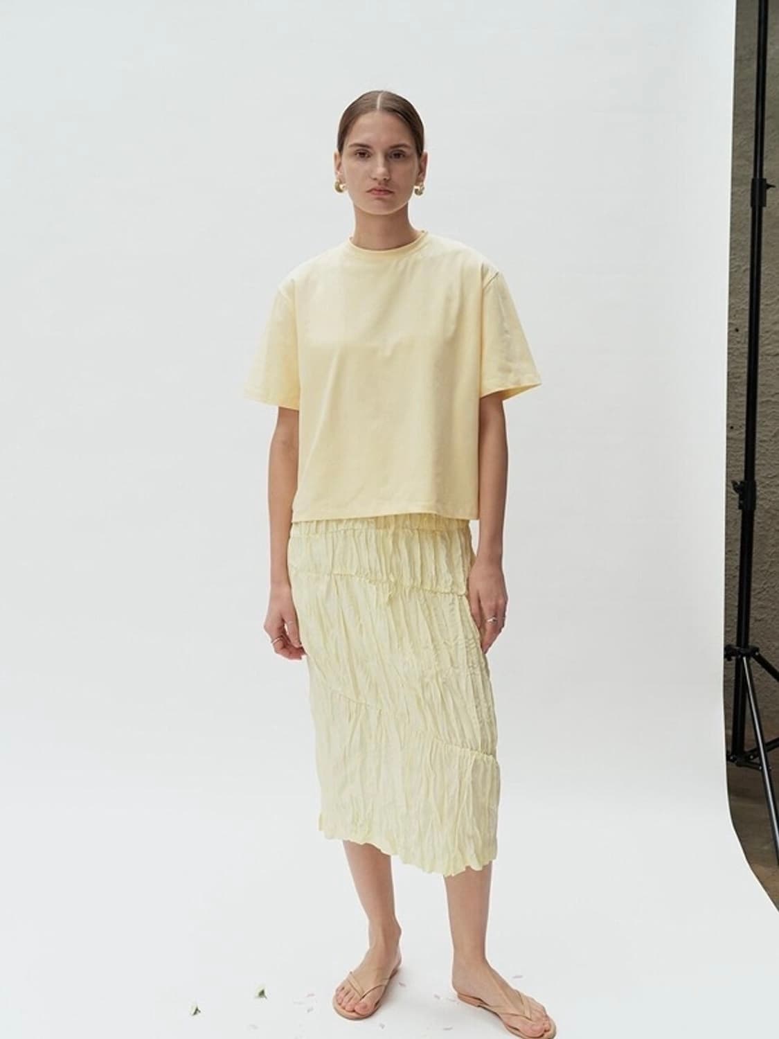 다이애그널 주름 레몬 스커트 (string crinkle skirt) 상품이미지5