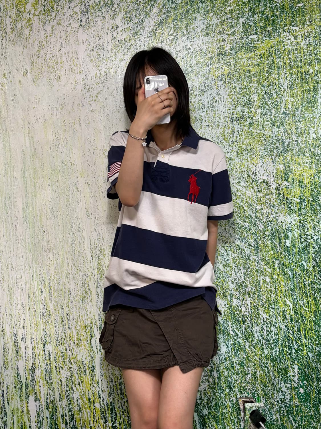 폴로 빅포니 대대장 신형 미국 성조기 치프키프 반팔 피케이티 티셔츠 L 상품이미지6