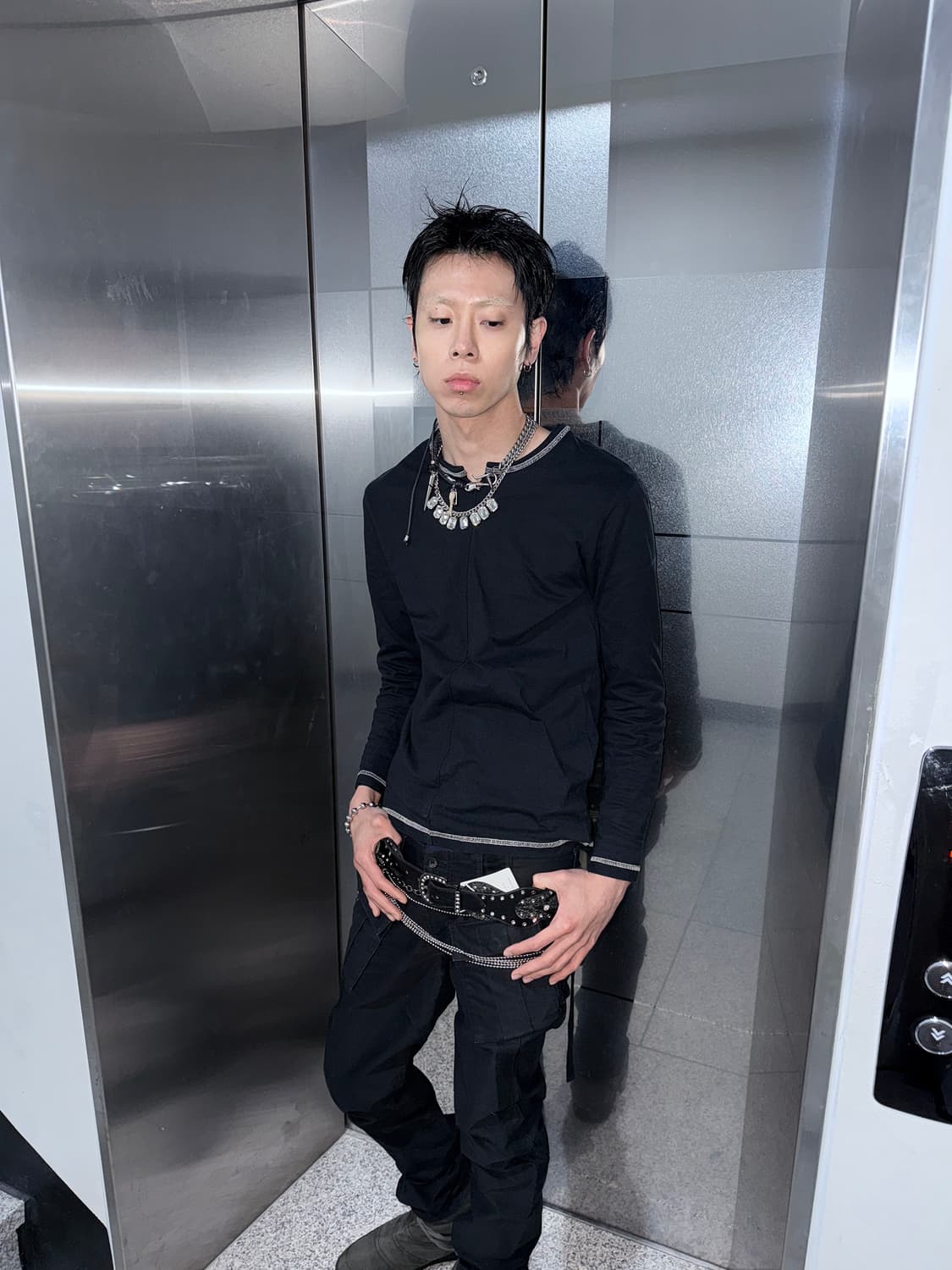 stitch layered t-shirt 상품이미지2