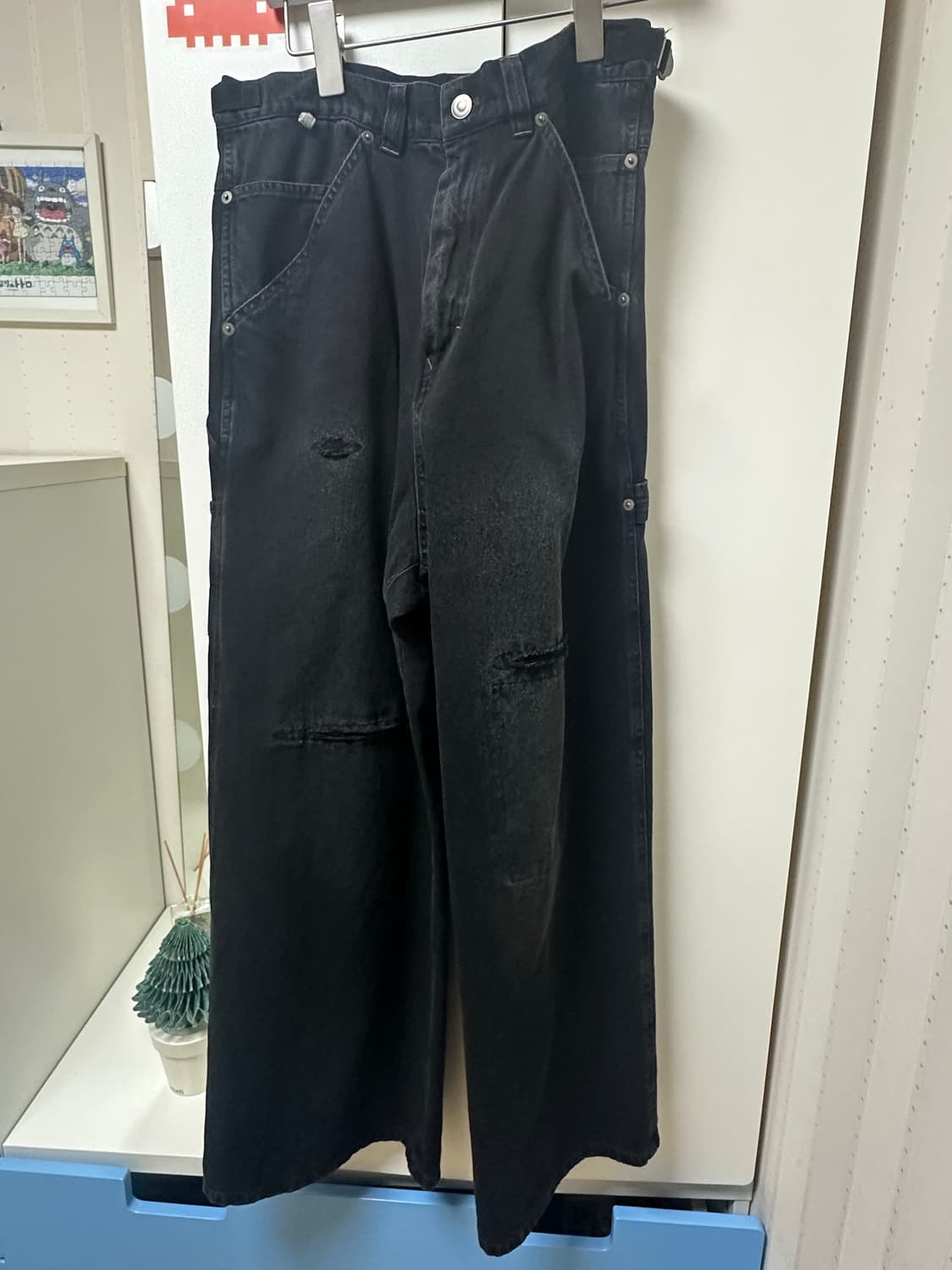 [3] 폴리테루 데미지드 카펜터 워시드 블랙 상품이미지2