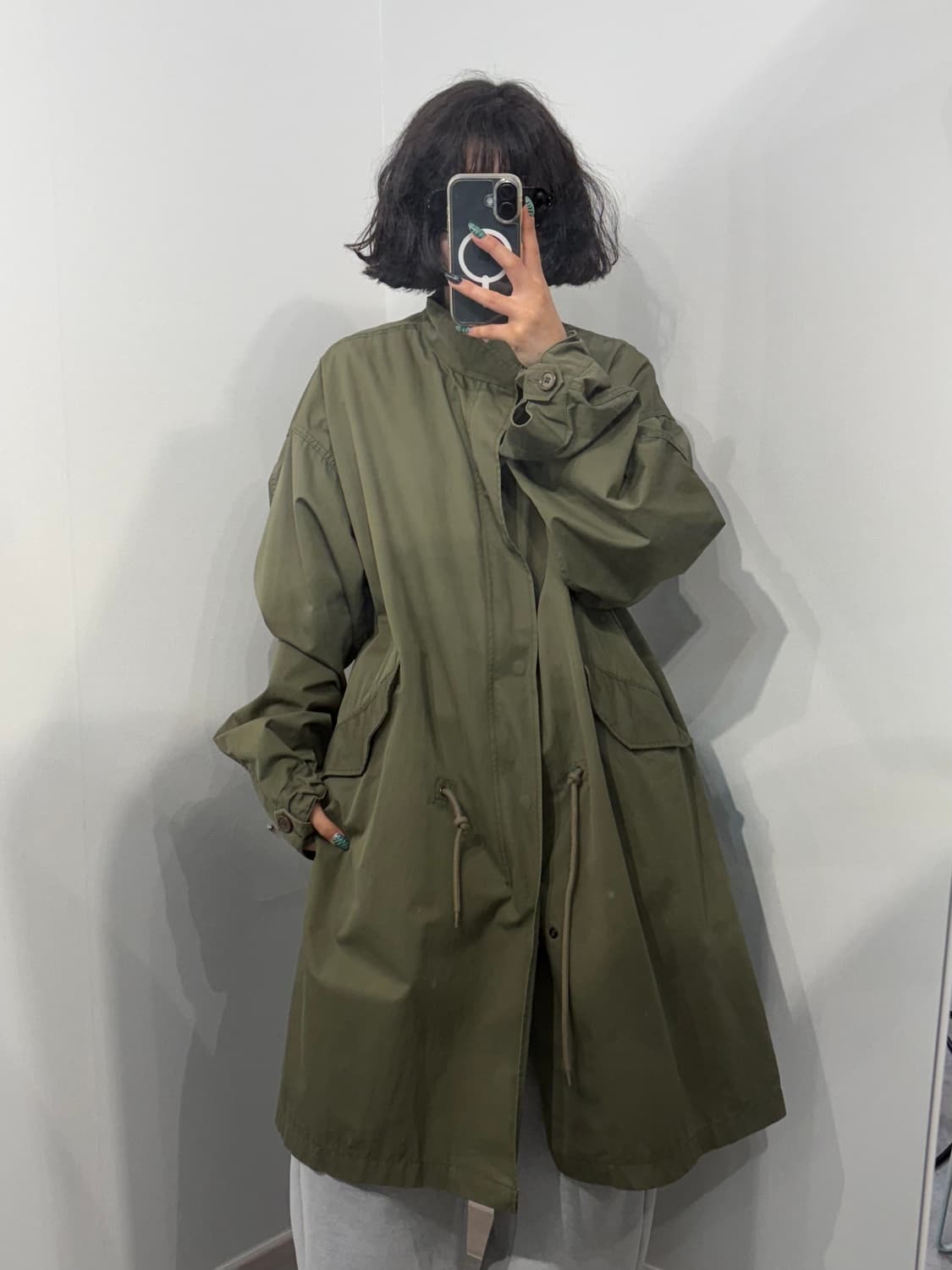 L 파르티멘토 오버핏 피쉬테일 야상 자켓 카키 상품이미지1