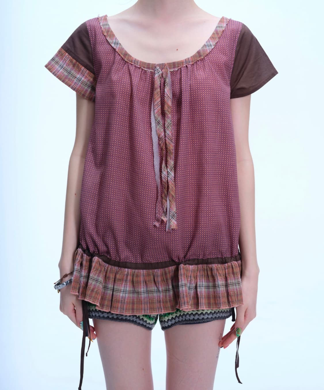 코이세이오 STRAP SHIRRING BLOUSE PURPLE 상품이미지3