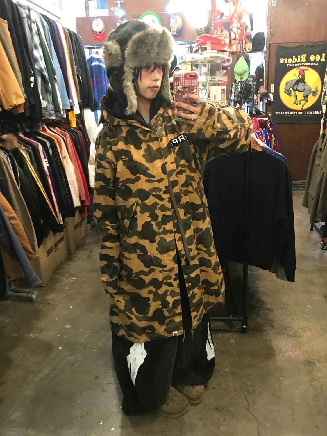 Bape Camouflage Hooded Long Jacket 상품이미지5