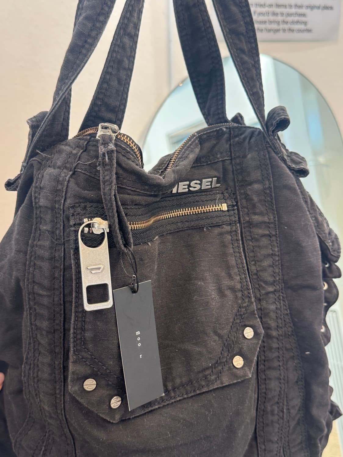 Diesel black cotton shoulder bag   상품이미지4