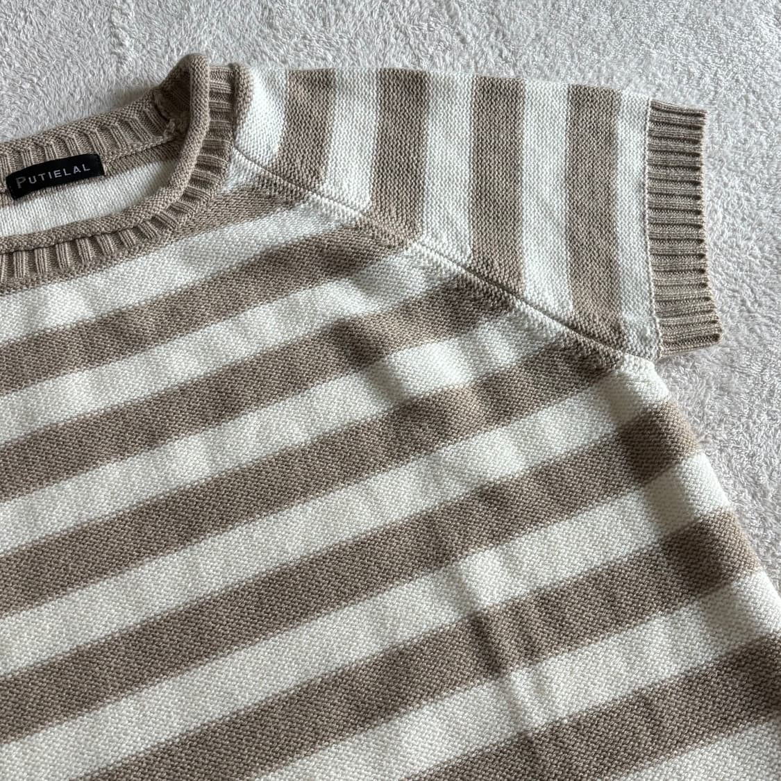 일본빈티지 모리걸 스트라이프 반팔 니트 탑 상품이미지3