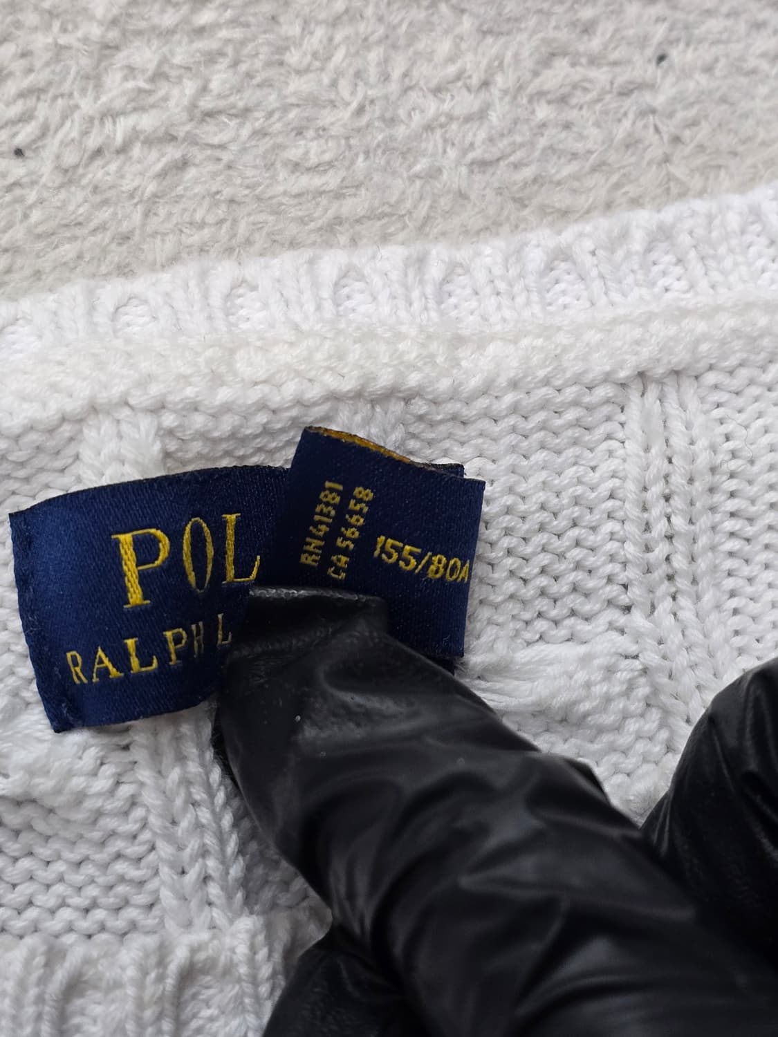 폴로랄프로렌 케이블 니트 화이트 XS 상품이미지5
