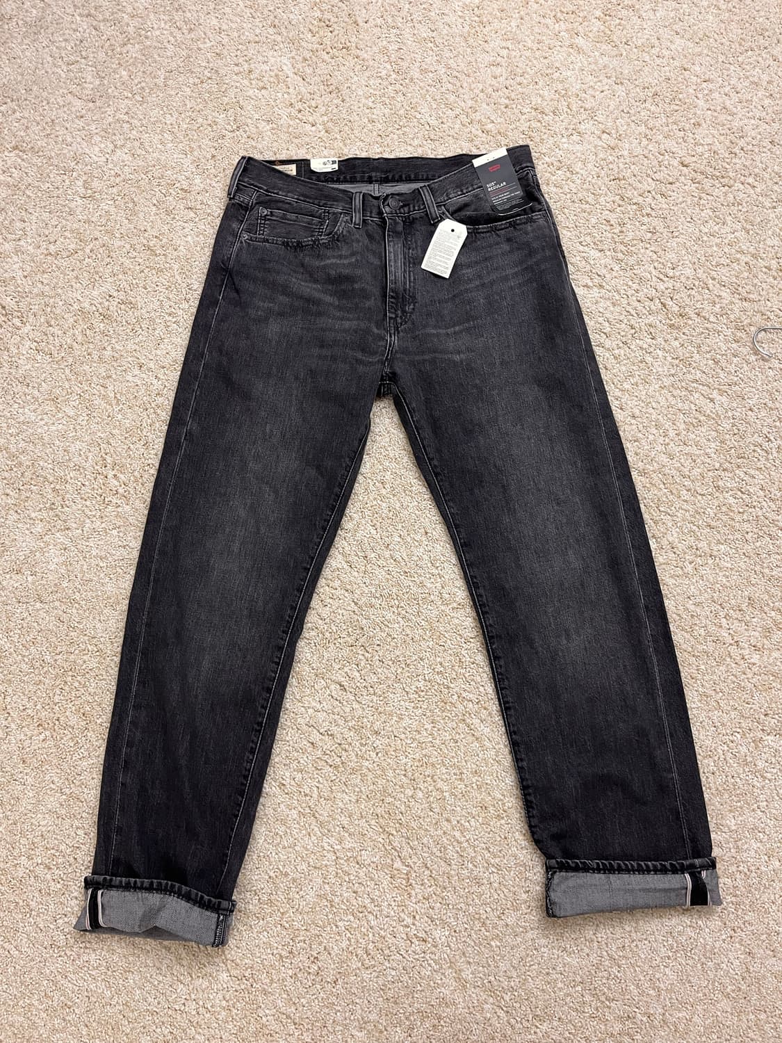 [새상품,미국출시] 리바이스 505 프리미엄 셀비지 흑청 (바살트락) 상품이미지5