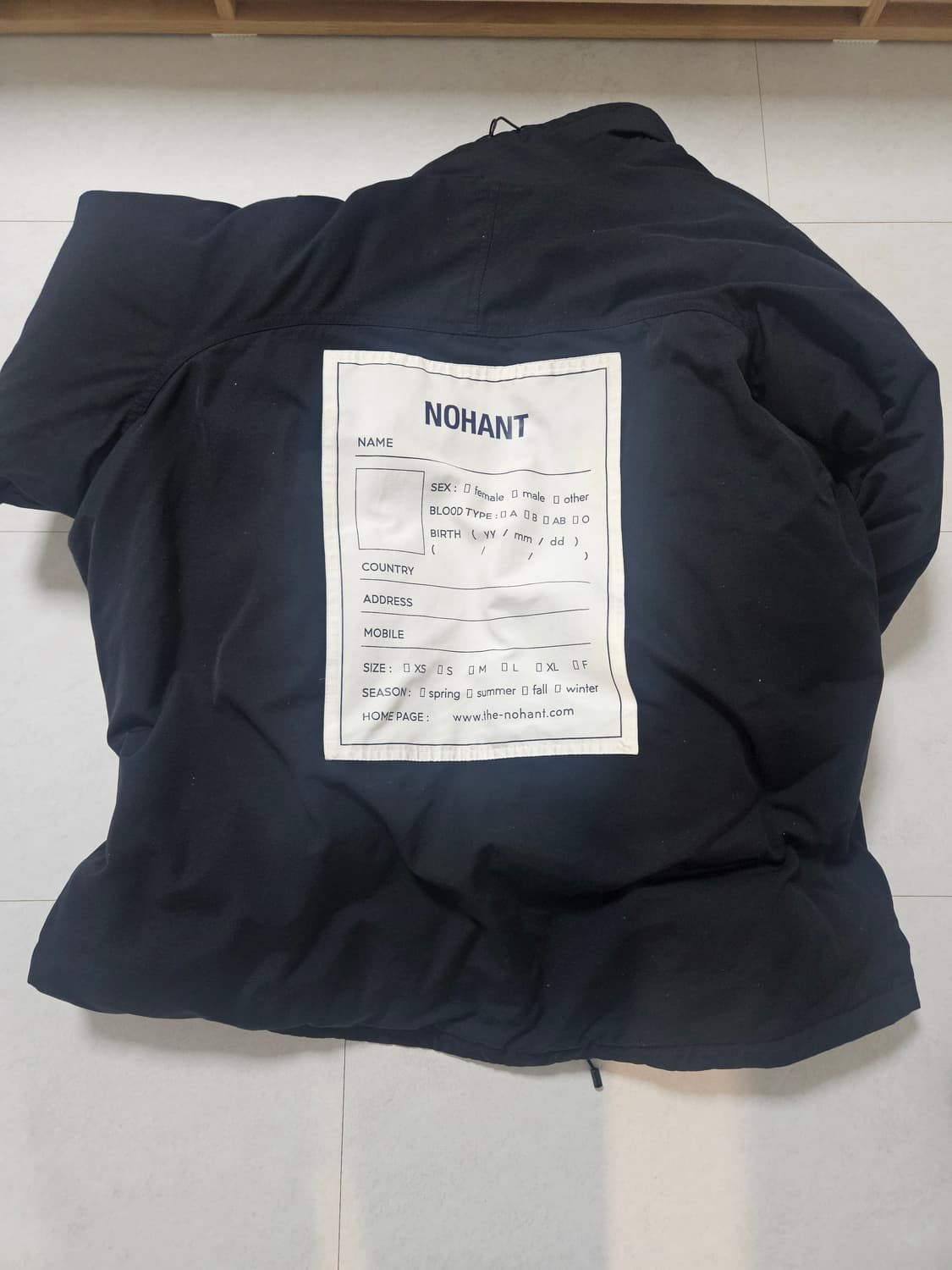 노앙 네임택 오버사이즈 패딩 상품이미지2