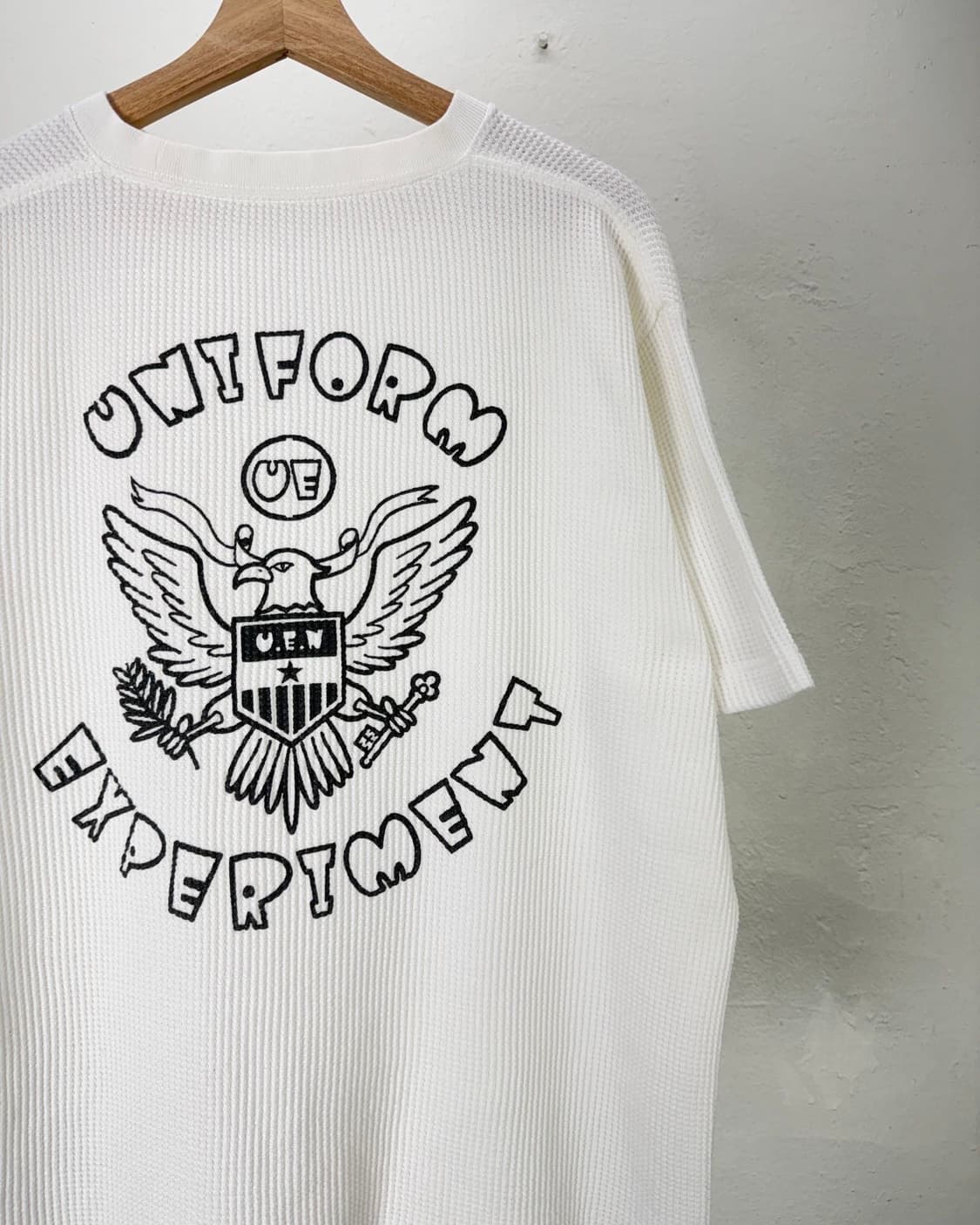 유니폼 익스페리먼트 화이트 와플 하프 티셔츠 상품이미지4