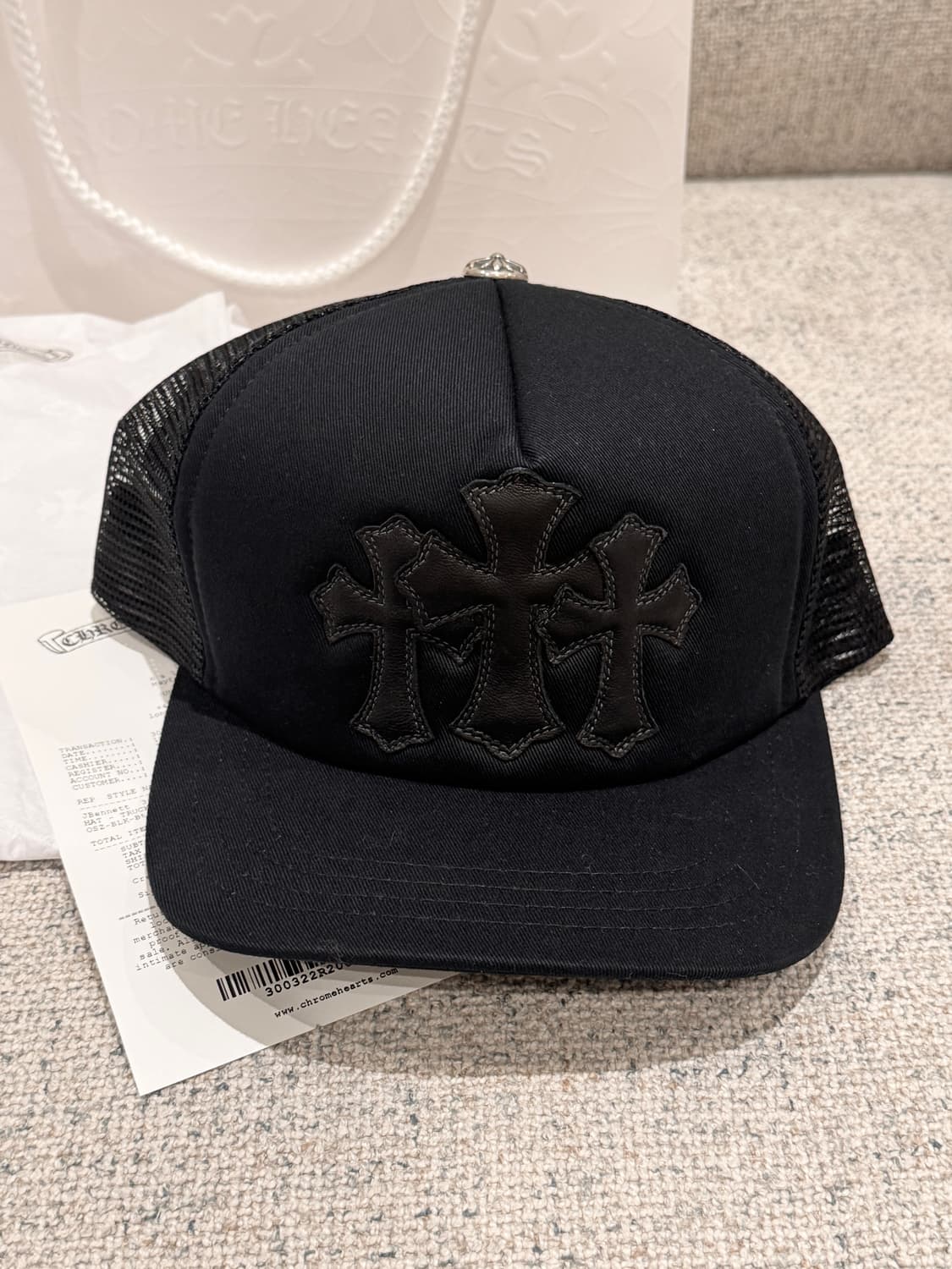 크롬하츠 세메터리 레더 패치 트러커 햇 상품이미지1