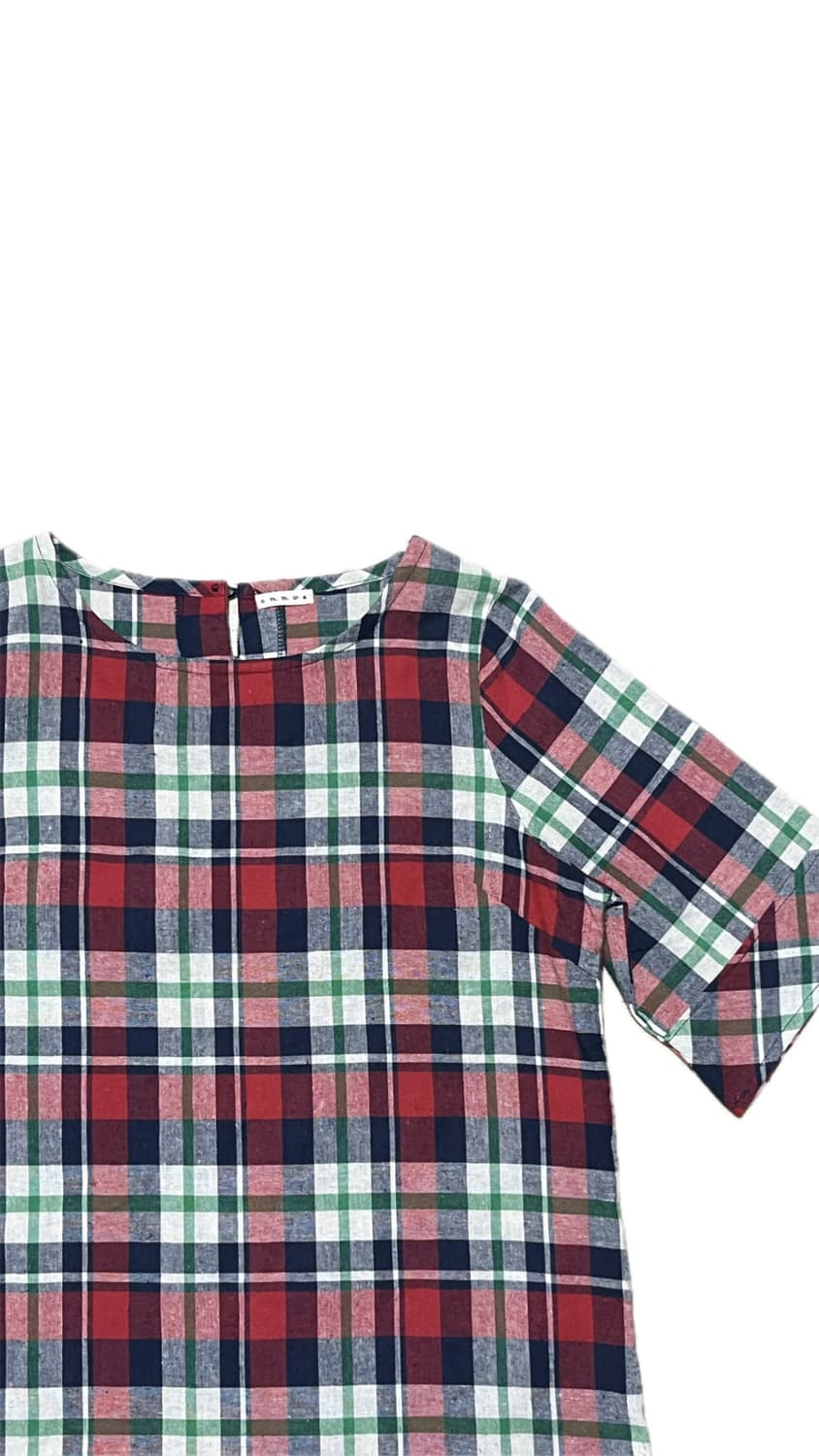 타탄 체크 7부 원피스 상품이미지2