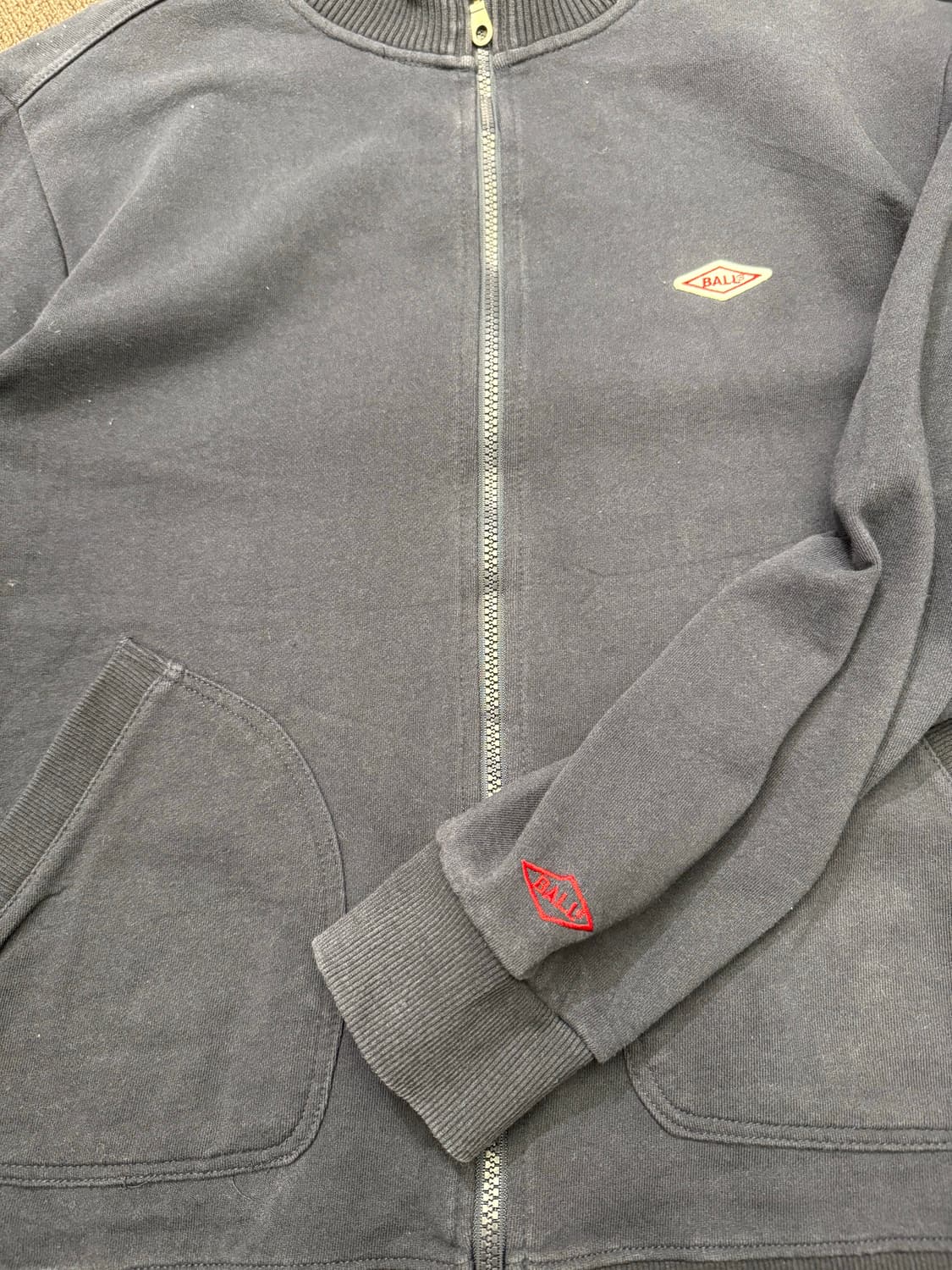 LL)BALL 빈티지 네이비 코튼 집업 자켓 상품이미지6