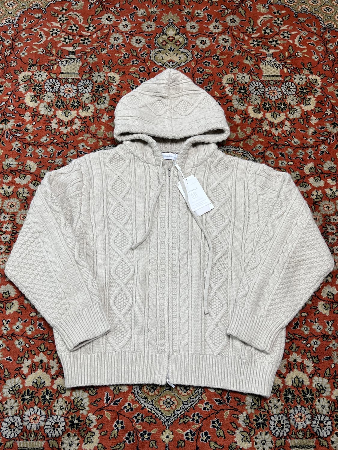 [FREE] 언더더오션 짜임 니트 후드 집업 상품이미지1