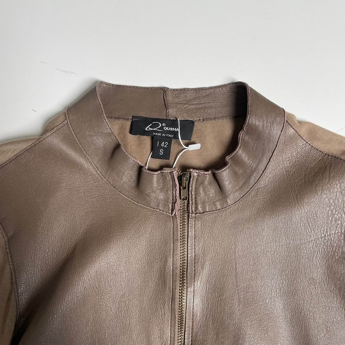 QUBHA 레더 져지 스트랩 포인트 자켓 (italy)   상품이미지6