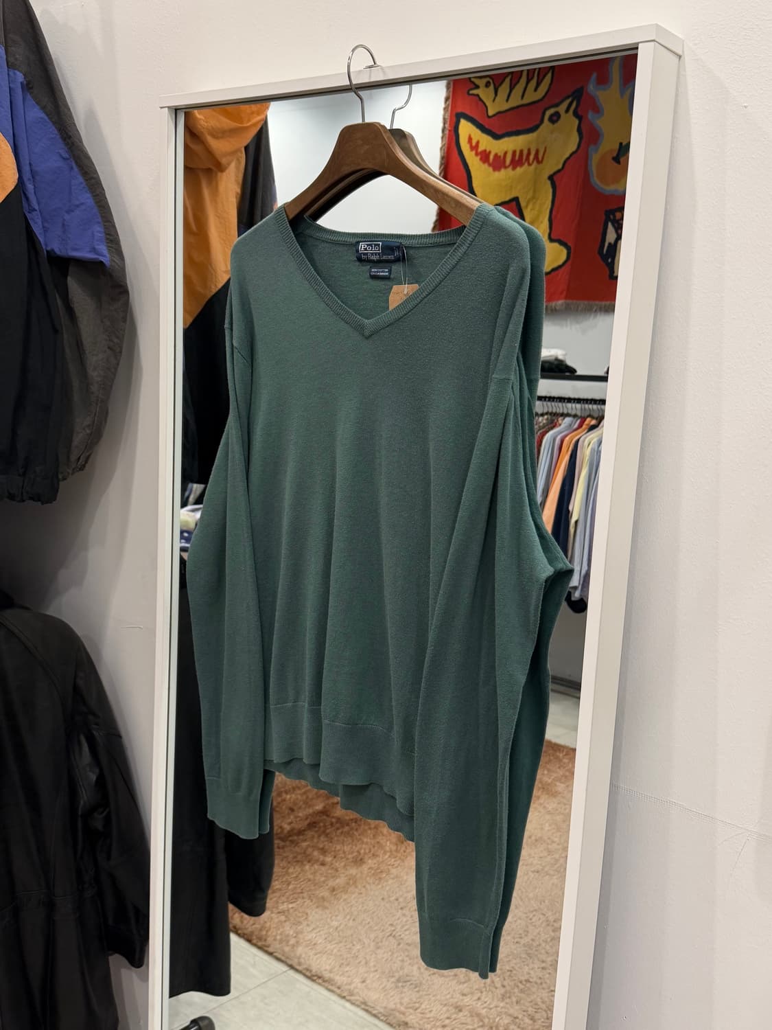 90-00s Polo RL 폴로 랄프로렌 캐시미어 코튼 브이넥 니트 상품이미지1