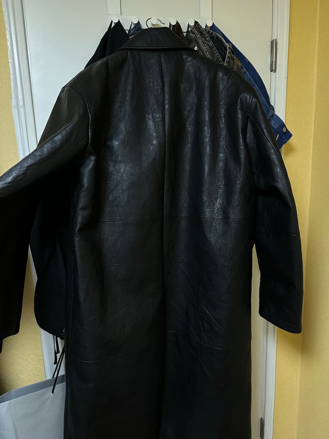 (마지막)프로젝트지알 project gr 그레일즈  에코 레더 샘플 코트 상품이미지7