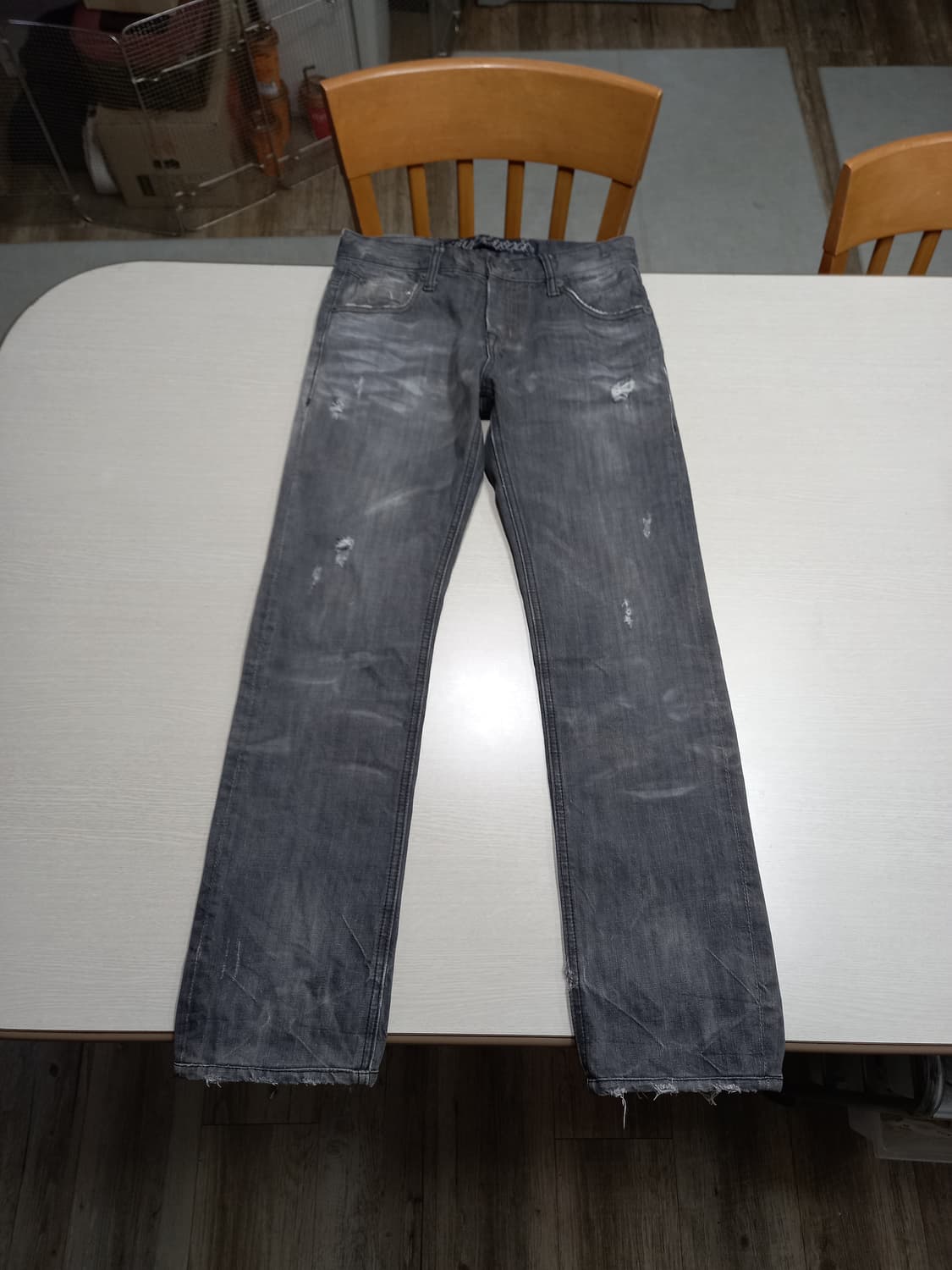 28 BUCKAROO 데미지워싱 일자진 다크그레이 28-914 상품이미지1