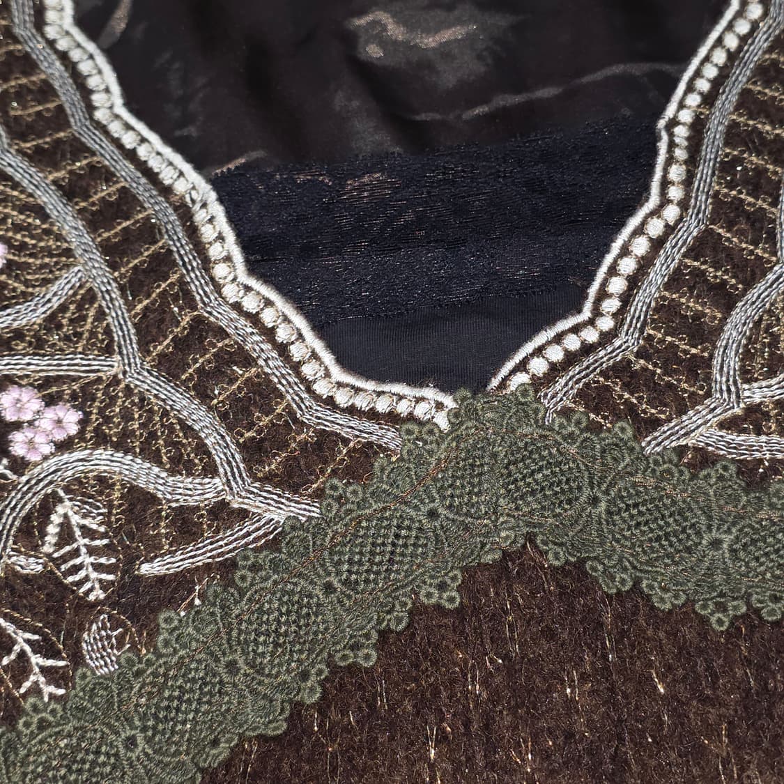 오리엔탈st 모리걸 브라운 울니트 글리터 슬리브블라우스 상품이미지4