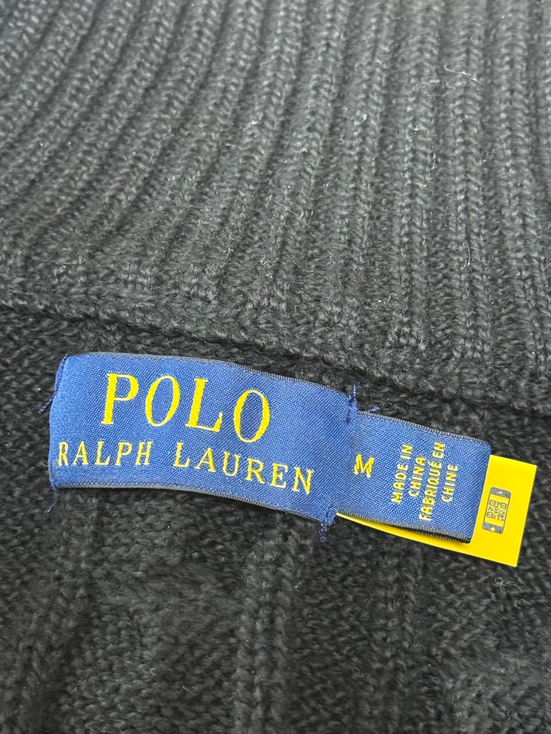 [M] 폴로 케이블 니트 하프짚업 블랙 상품이미지3