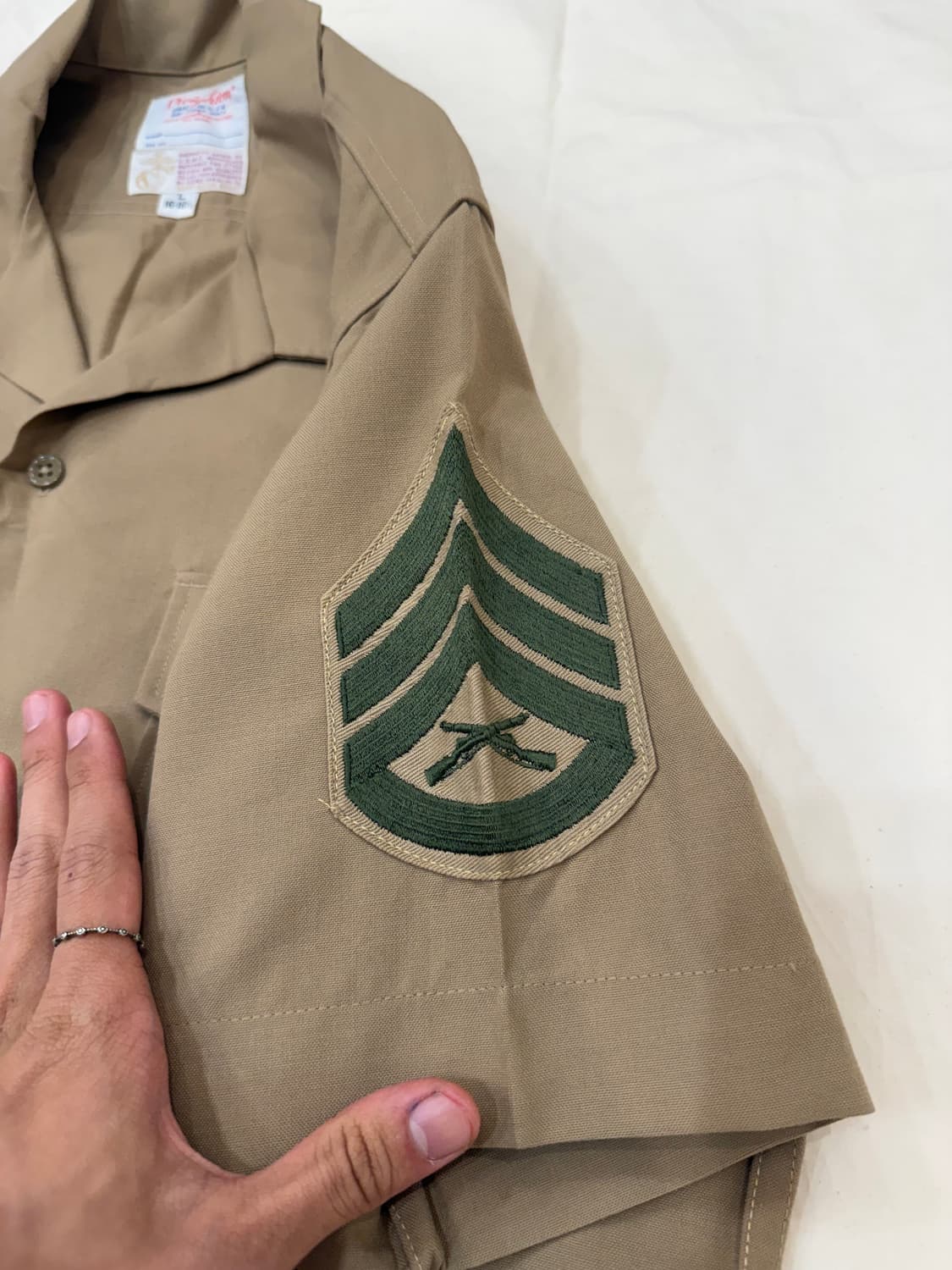 70s U.S.M.C. Military  카키 반팔 셔츠 상품이미지4