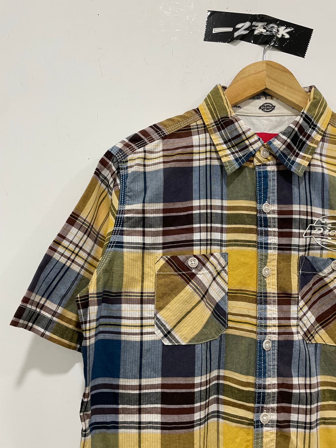 Dickies 디키즈 자수로고 체크 반팔셔츠 상품이미지8