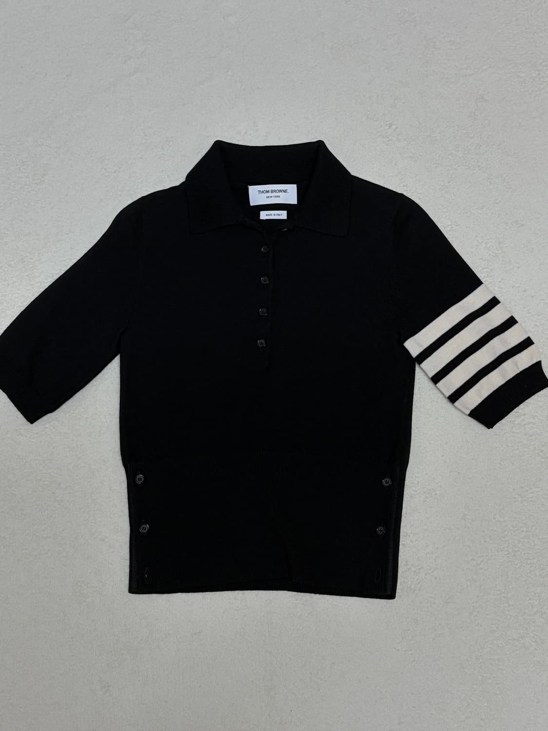 (새거급,매장판) 톰브라운 미세스톰 여성 메리노울 니트 반팔 38 상품이미지1