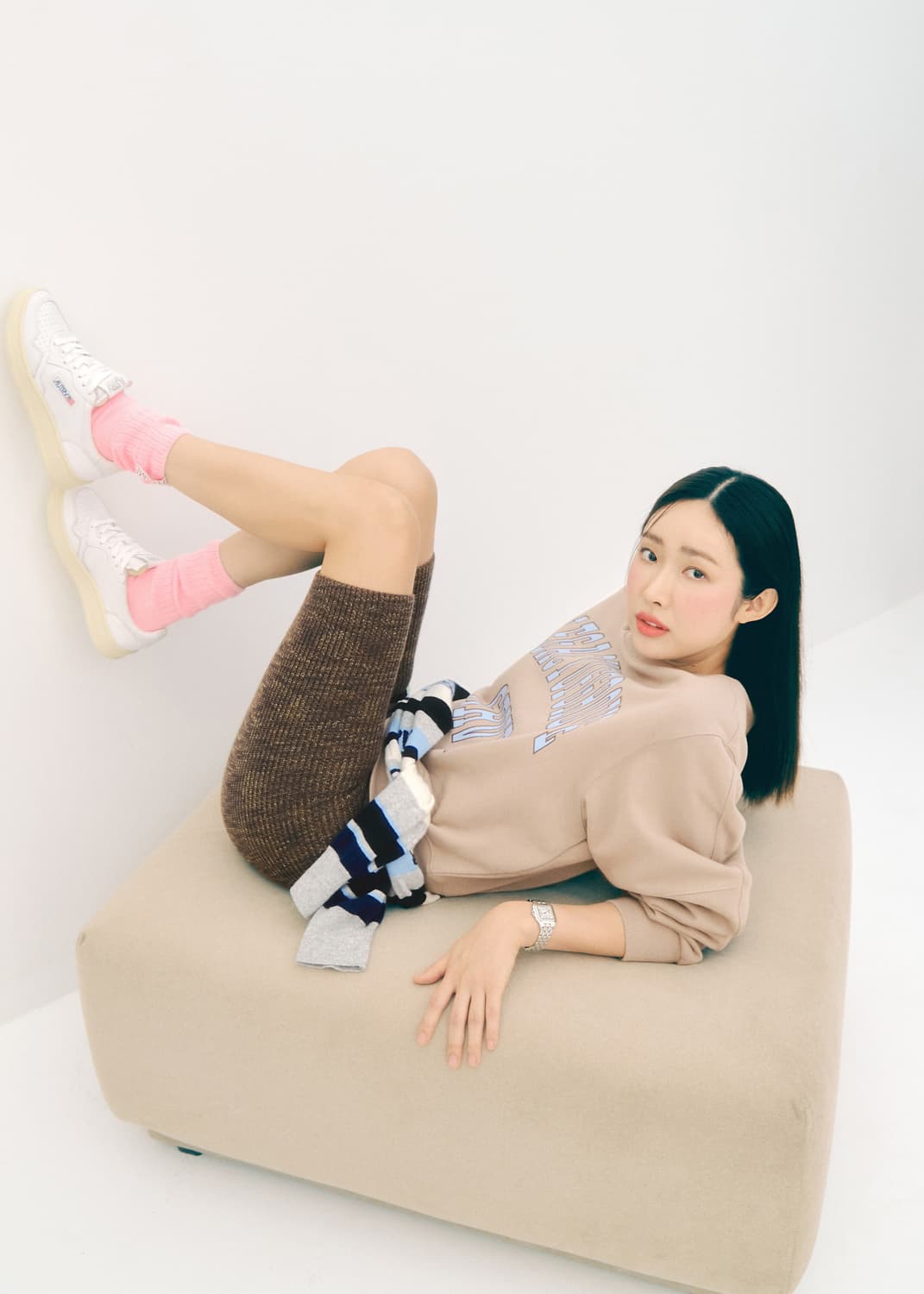 GROVE 그루브 차정원 피드 니트 팬츠 바지 블루 상품이미지4