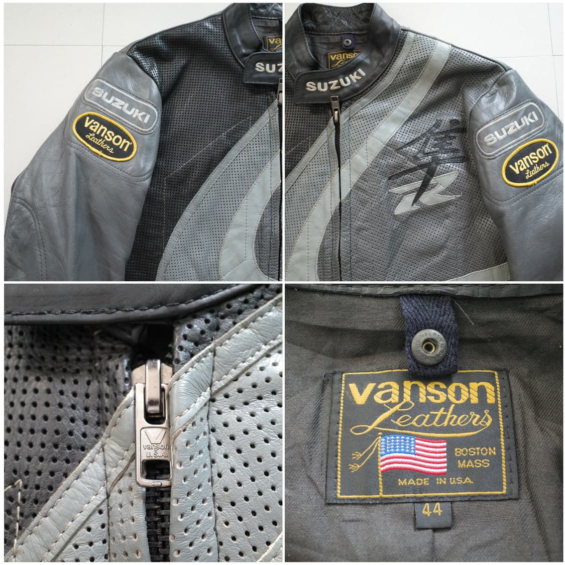 00s 밴슨 x 스즈키 Hayabusa 레더 바이크 자켓 USA MADE 상품이미지4