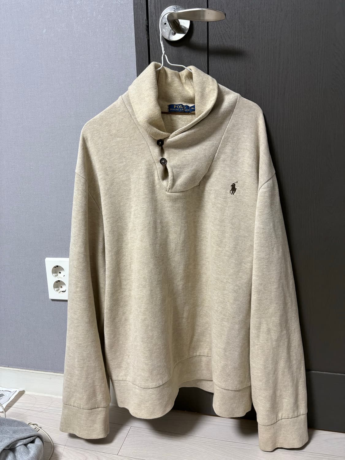 [유일매물!] 폴로 숄 칼라 스웨트 셔츠 베이지 상품이미지8