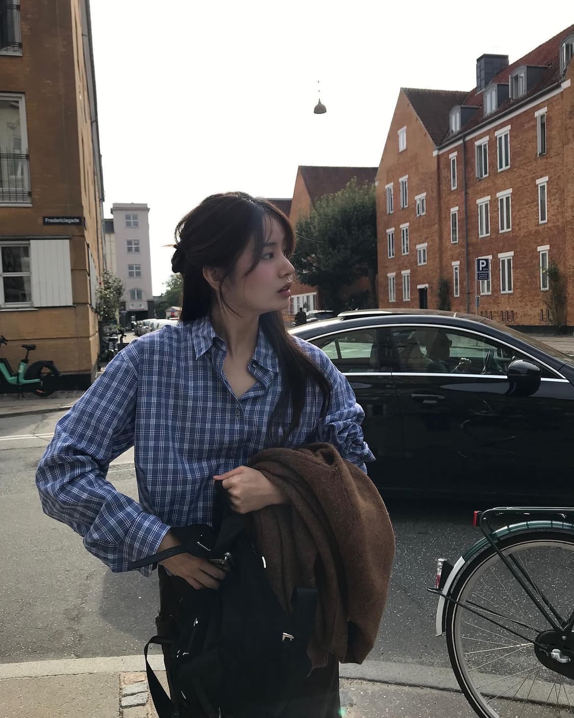 더바넷 아도르 체크 크롭 셔츠 ador check shirt 상품이미지2