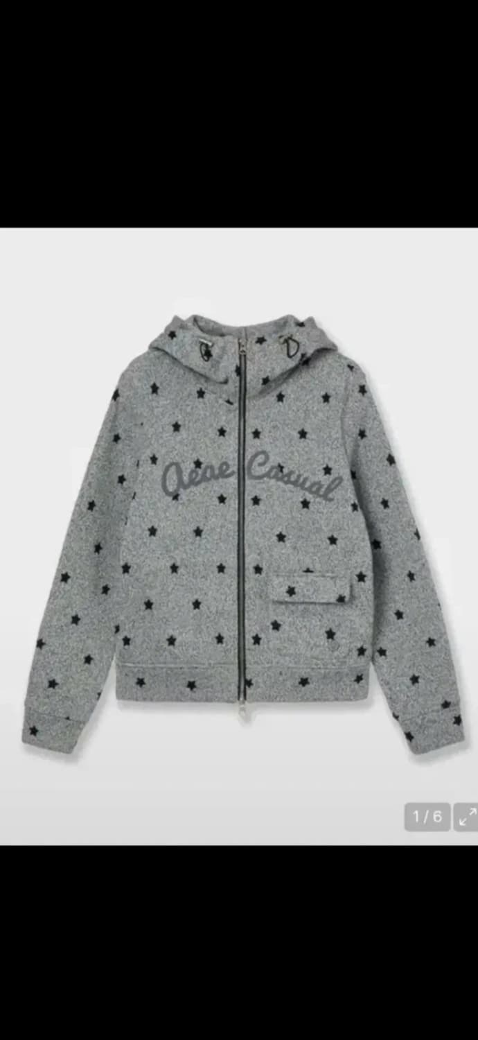 Aeae STAR HIGH NECK ZIP UP [GREY] 상품이미지1