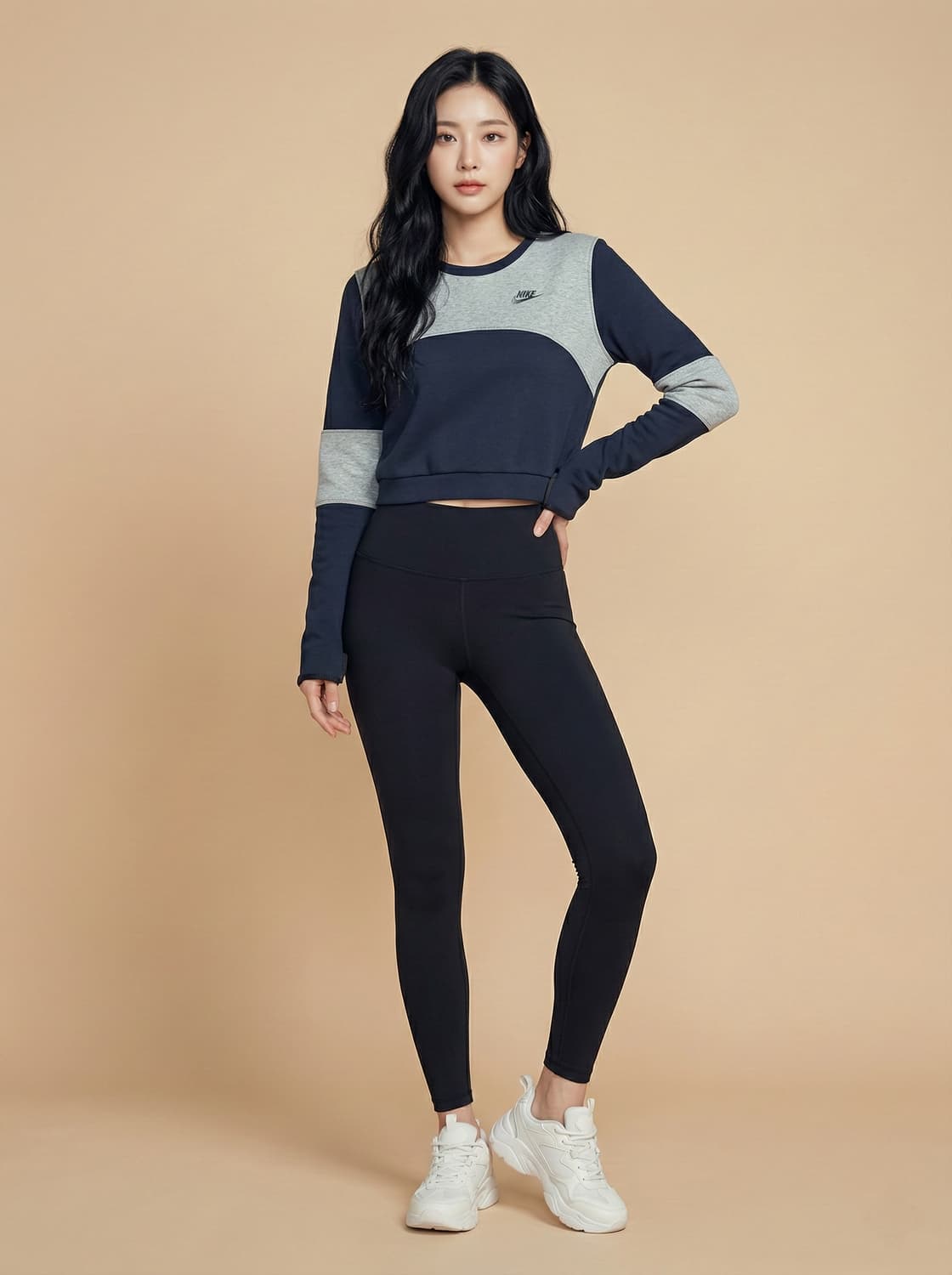 나이키[Nike] 우먼스 핑거홀 배색 백지퍼 맨투맨 상품이미지7