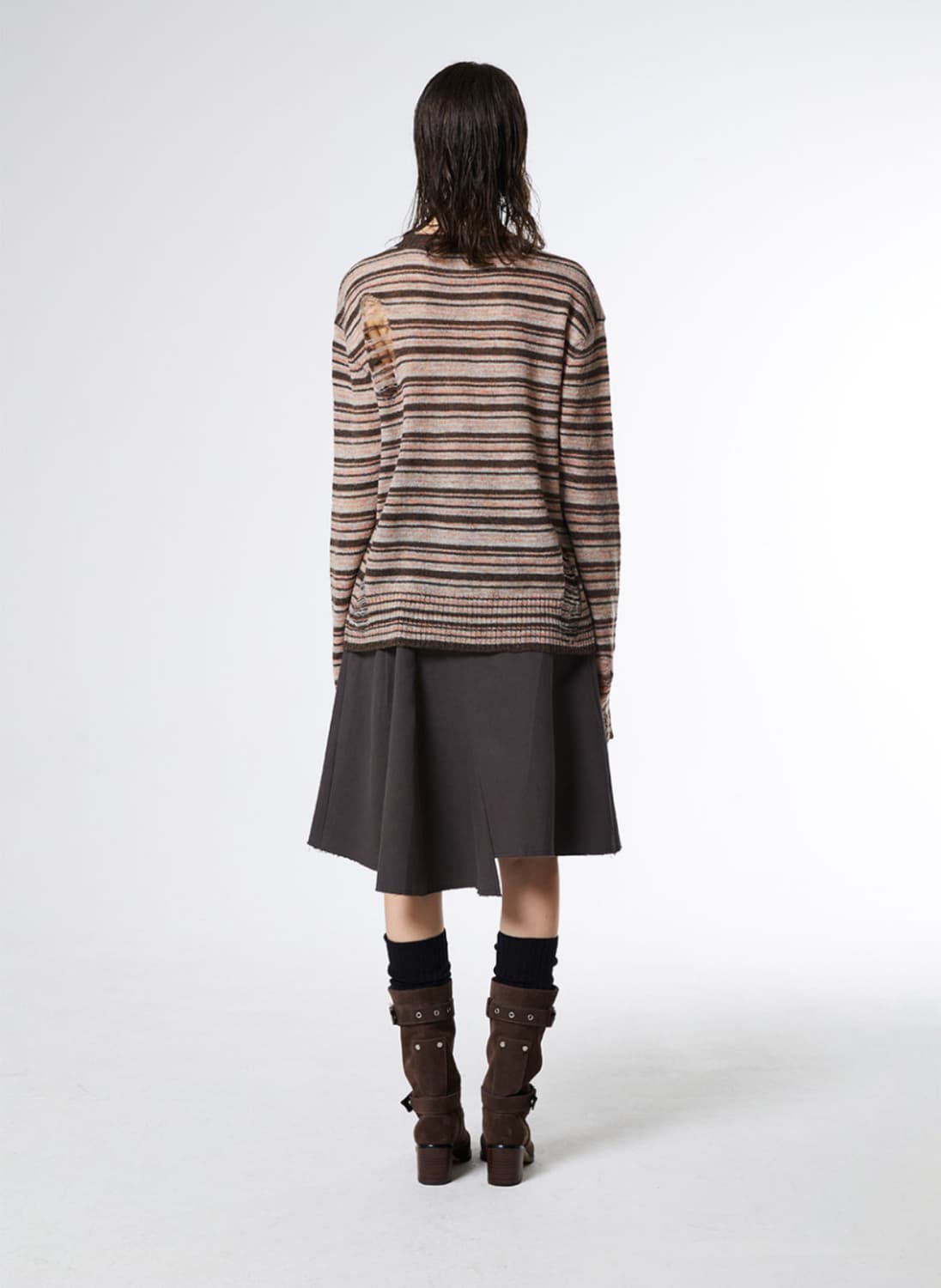 밀로 우먼 텍스처 스트라이프 니트 상품이미지4