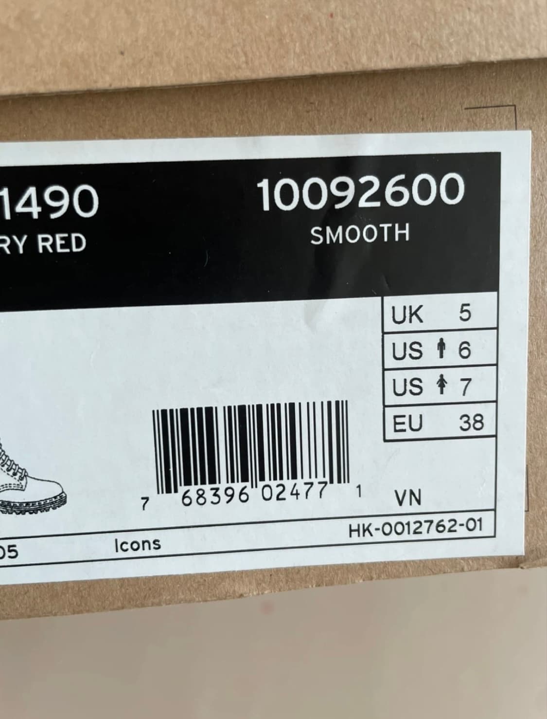 닥터마틴 1490 버건디 스무스 240 (새상품) 상품이미지3