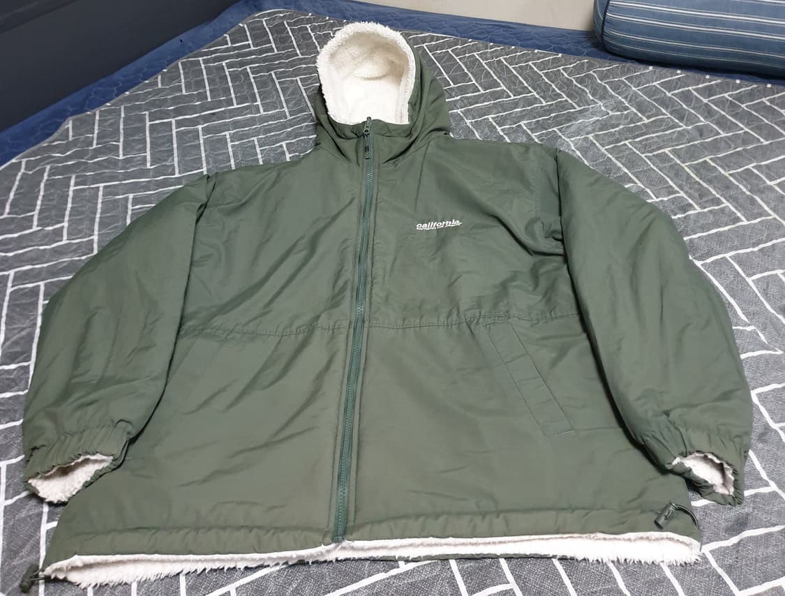 후아유 캘리포니아 후디 보아 리버서블 패딩 자켓 카키 (XL) 상품이미지1