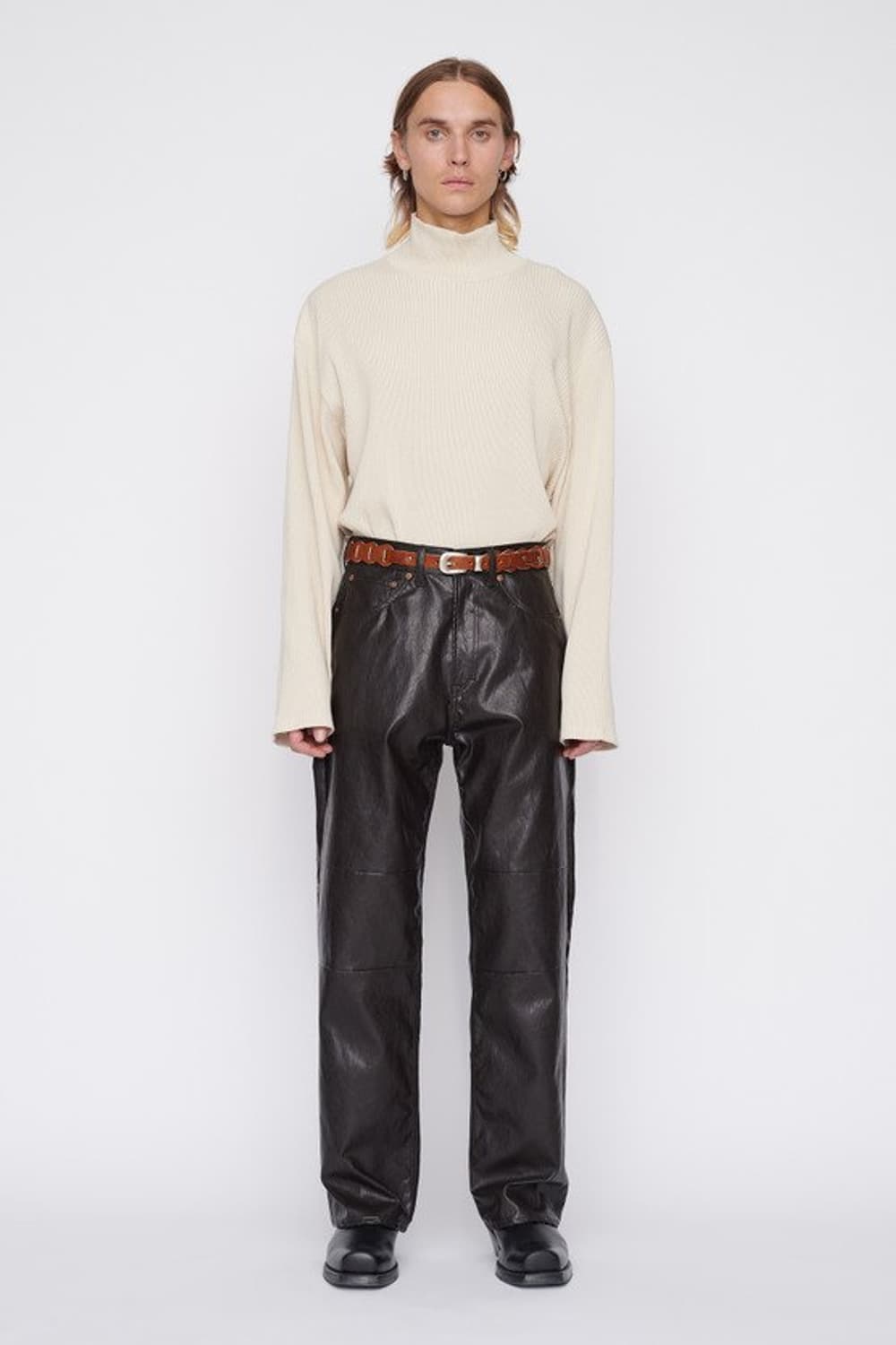 [29] 아워레가시 페이크 레더 팬츠 상품이미지1