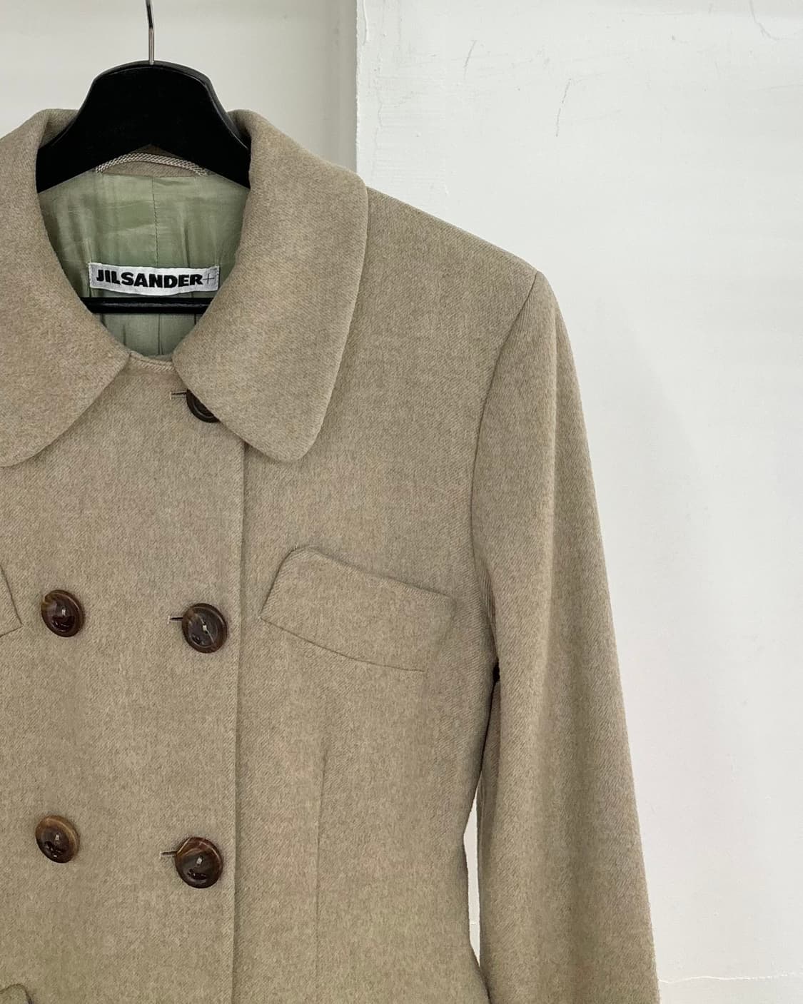 질샌더 베이지 더블 브레스티드 울코트 상품이미지4