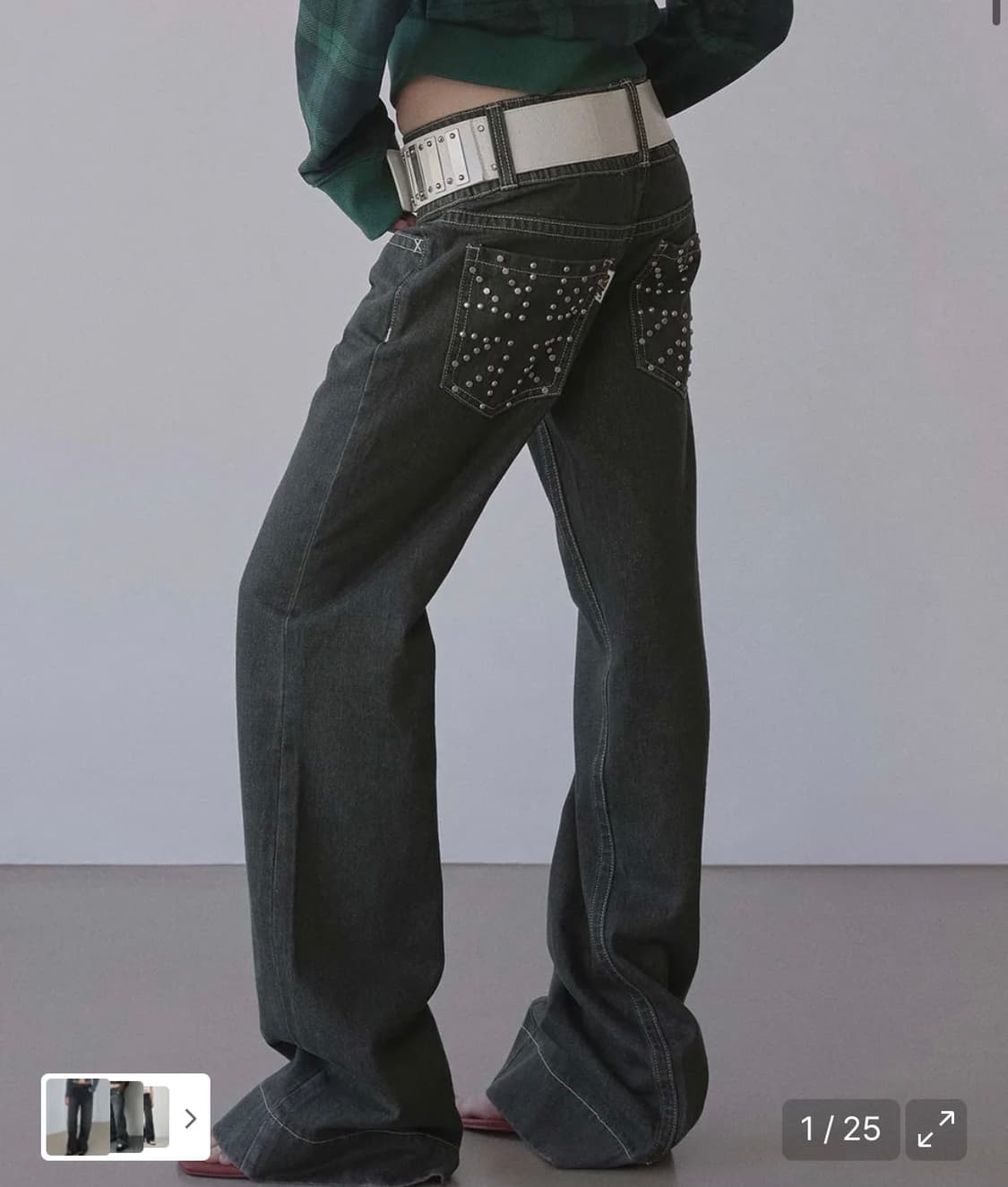 스컬프터 유니온잭 엔지니어 데님 인디고 그레이 m 상품이미지1